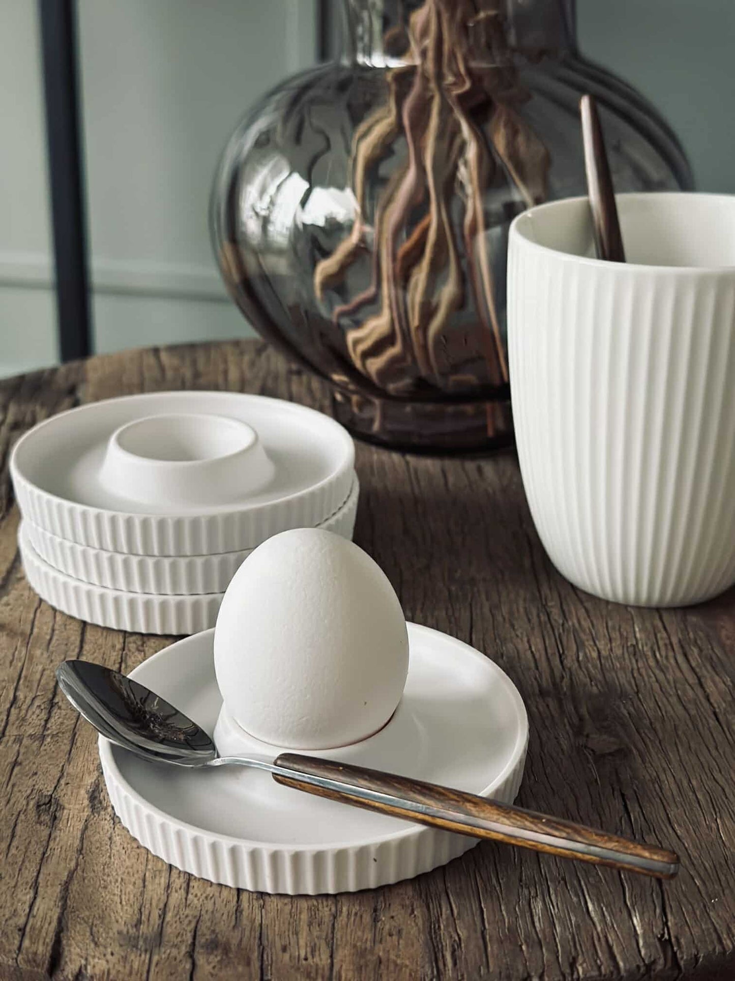 Æggebægre Melamin Hvid - 4 stk.