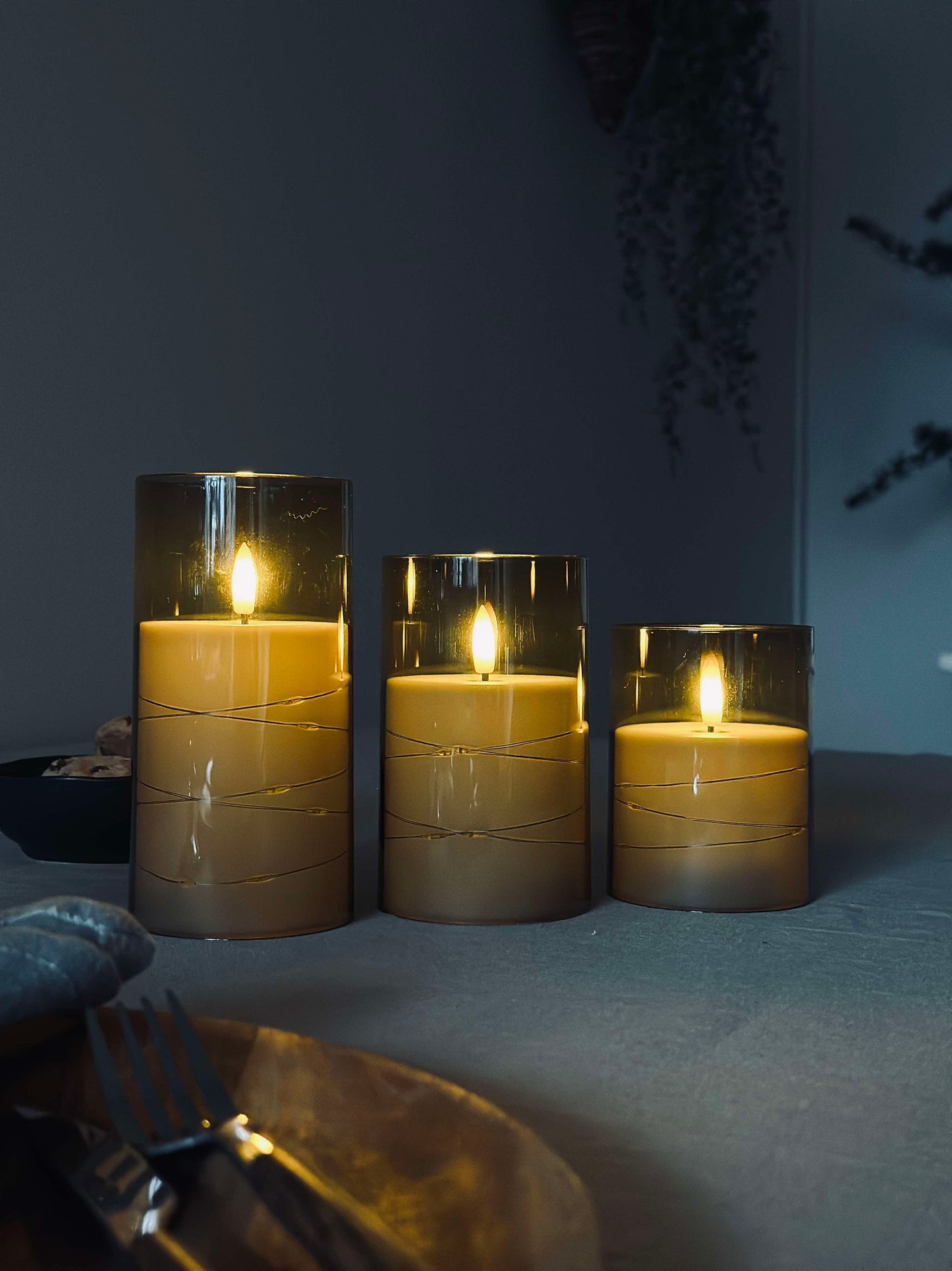 LED Lys ALMA 3 stk m. fjernbetjening