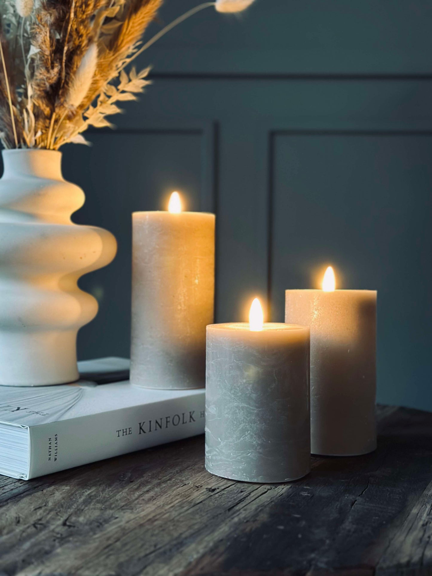 LED Bloklys / Sand – 3 stk Rustik lys