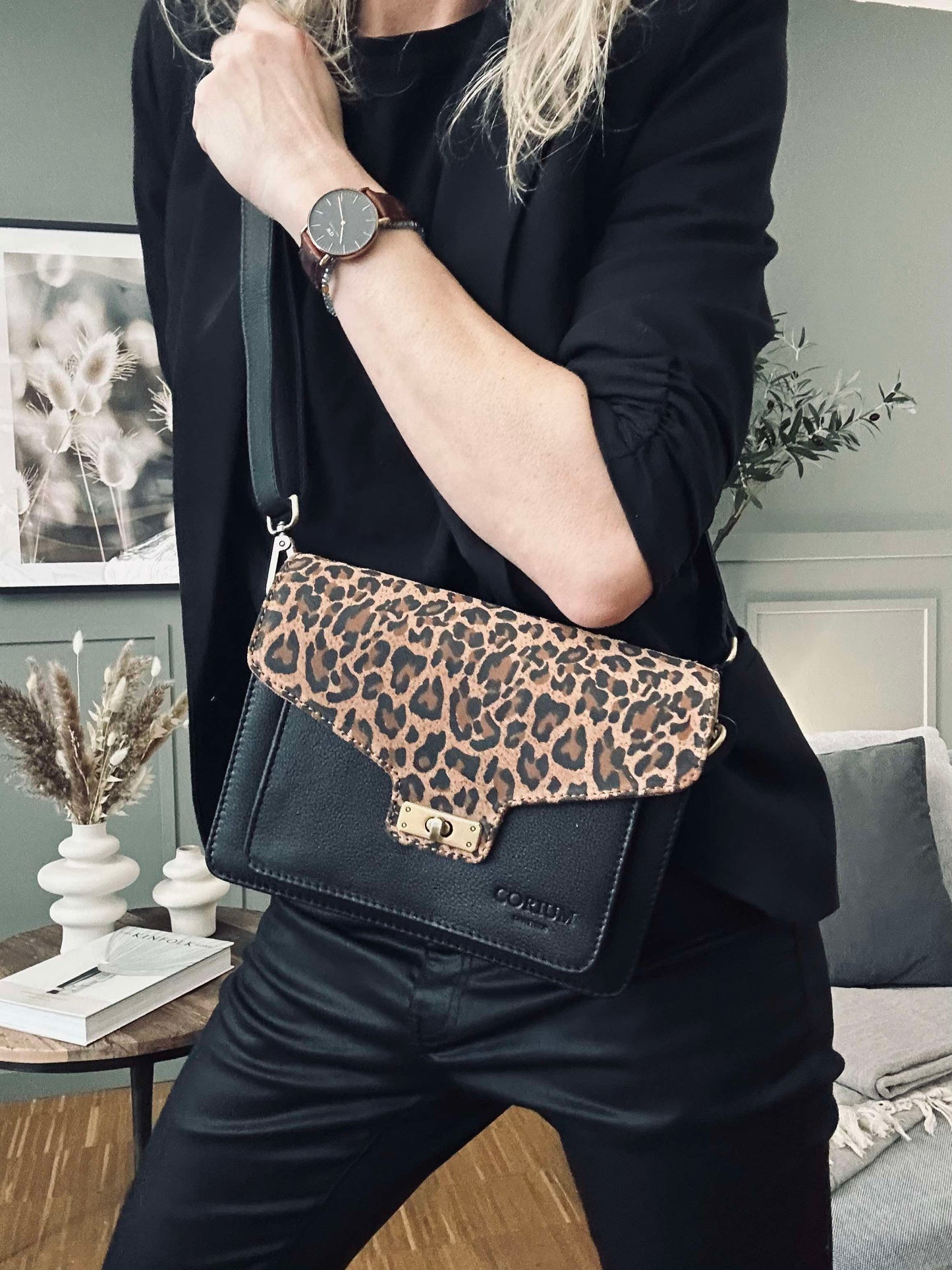 Crossover boxbag - Dark leopard