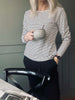 Bluse Christel strib - Black / Creme