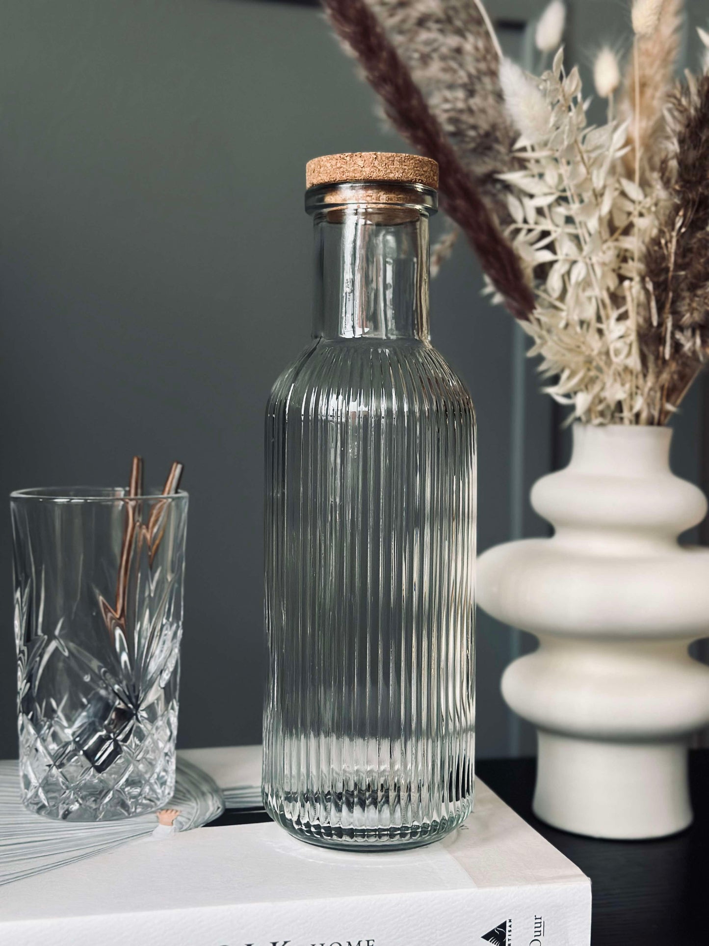 Vandflaske med korkprop – Clear 1 ltr.