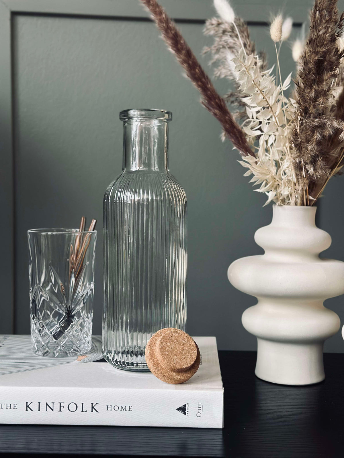 Vandflaske med korkprop – Clear 1 ltr.