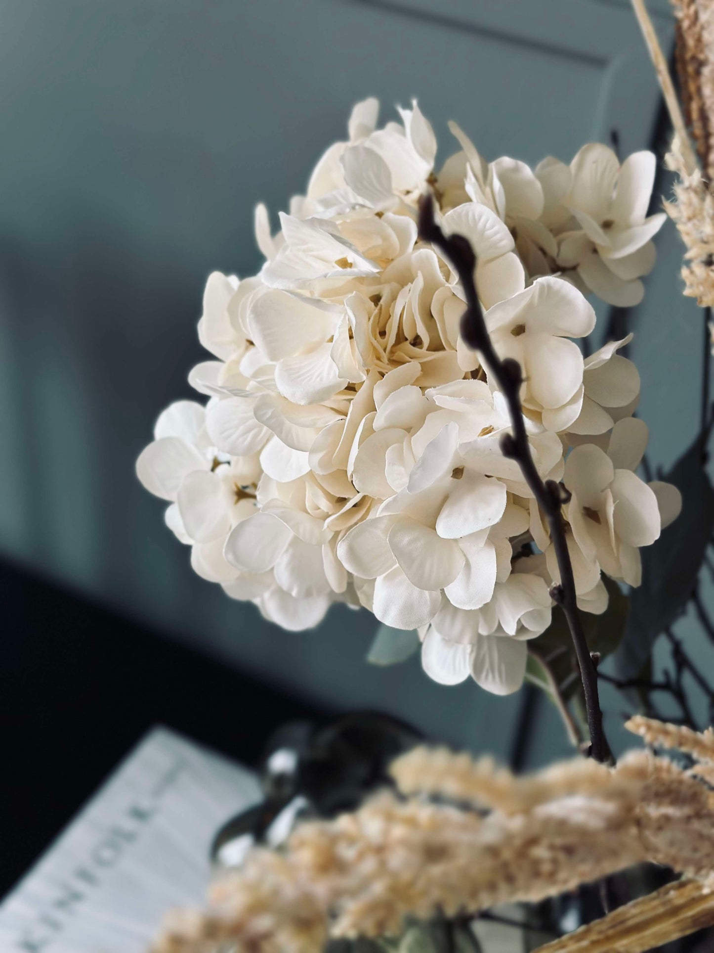 Blomst silk Hortensia Hvid