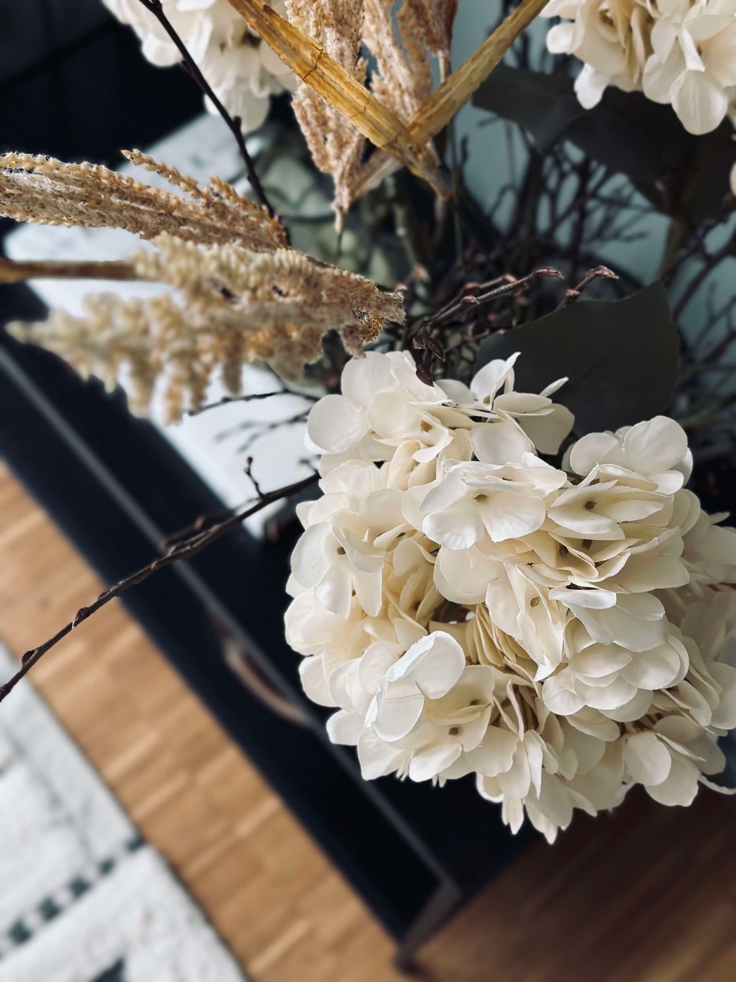 Blomst silk Hortensia Hvid