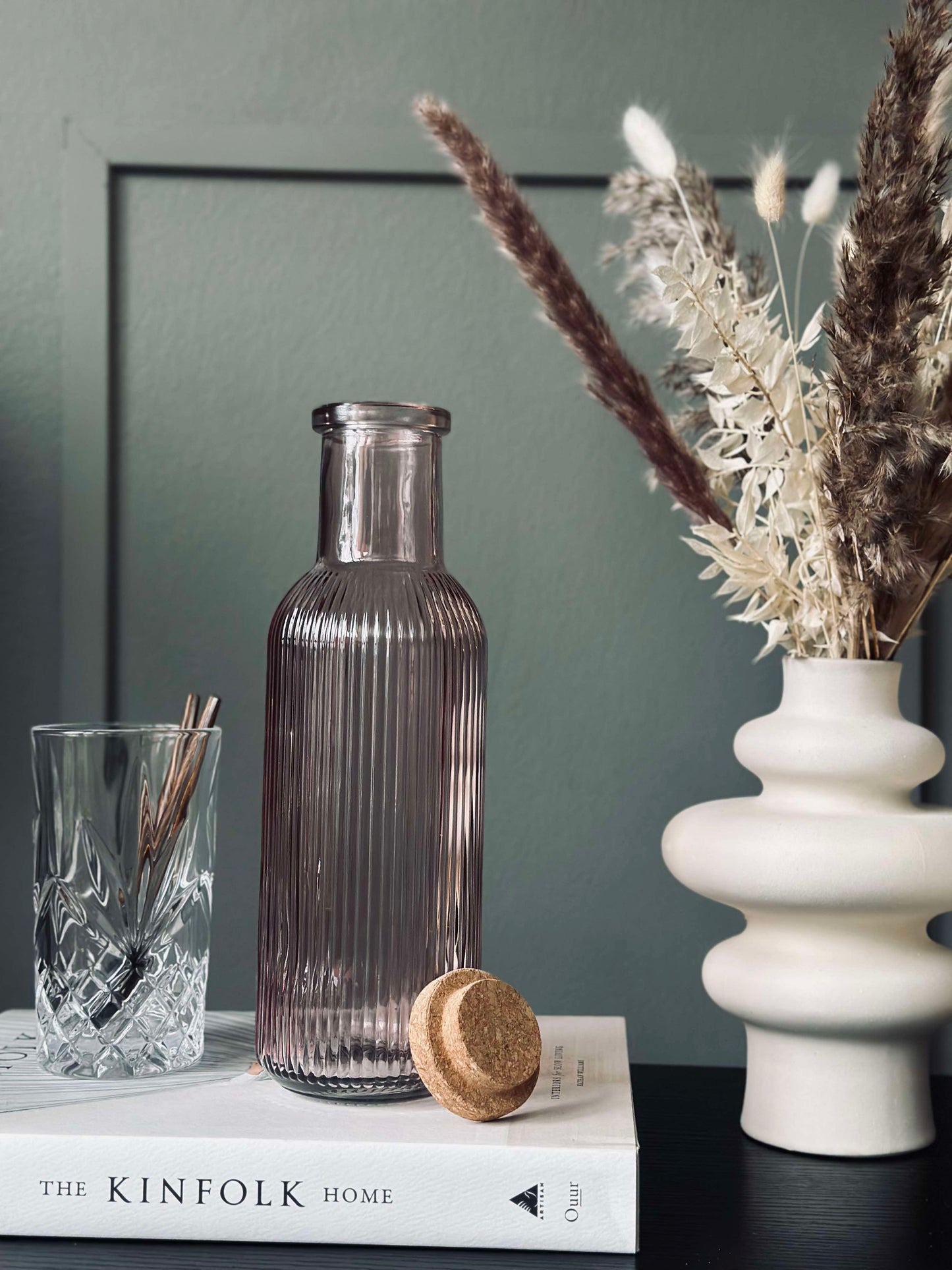 Vandflaske med korkprop – Rose 1 ltr.