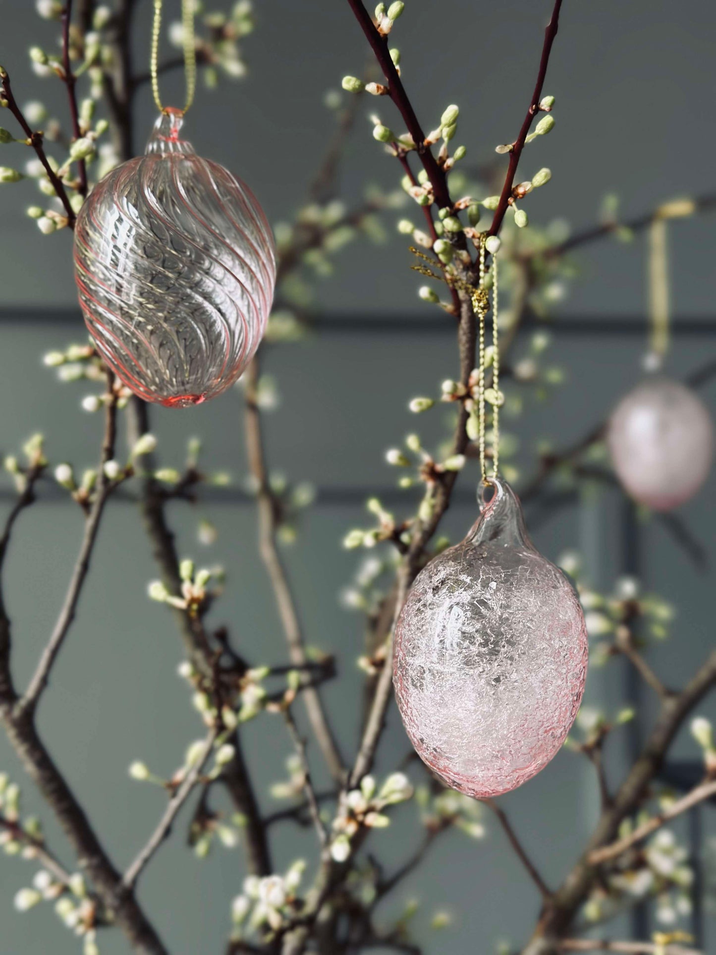 Ophæng Æg i glas - 3 stk. - Rosa