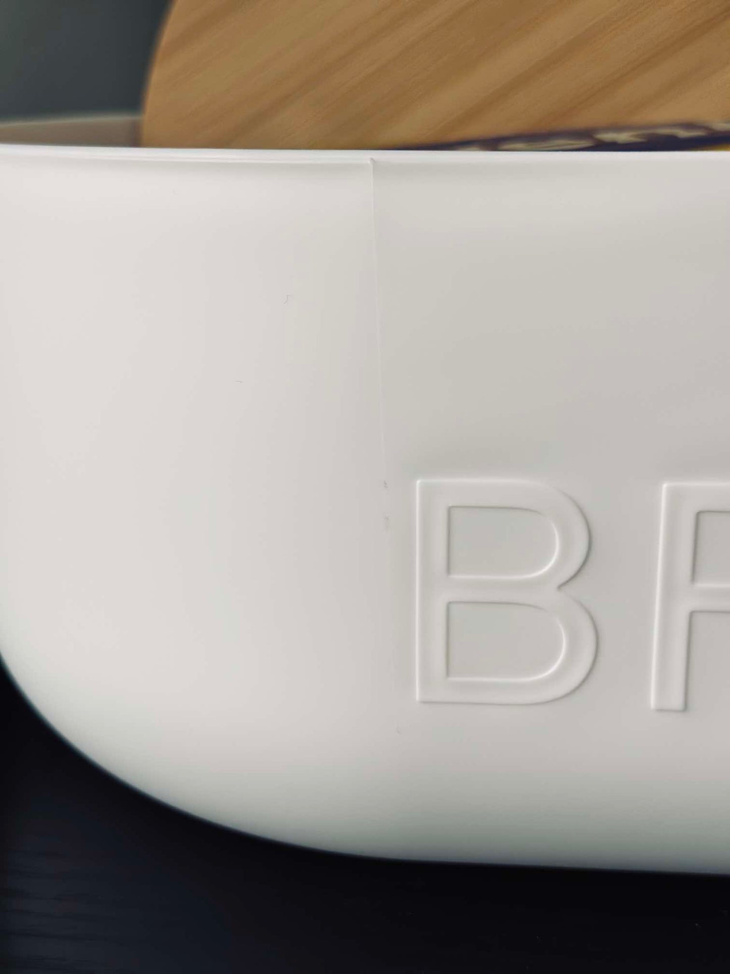Brødkasse m. bambus låg - Hvid