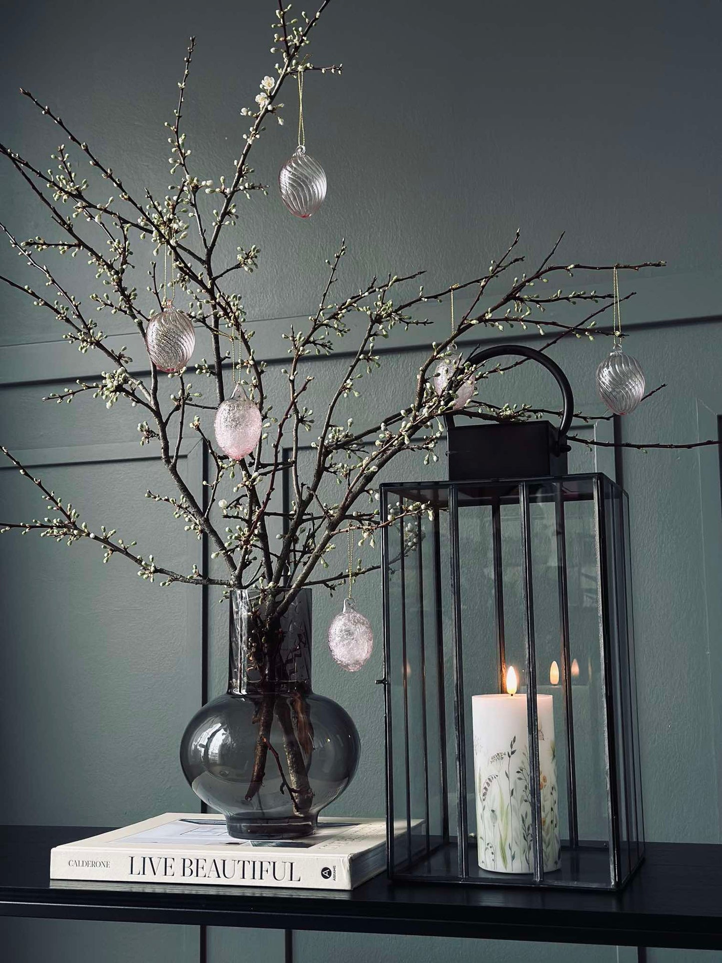 Ophæng Æg i glas - 3 stk. - Rosa