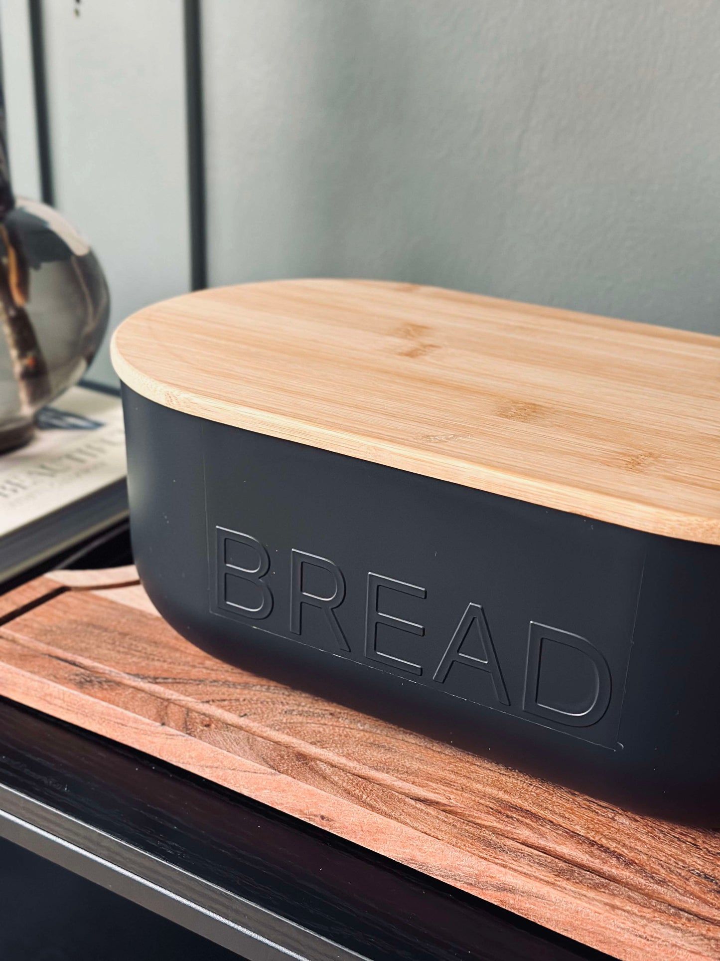 Brødkasse m. bambus låg