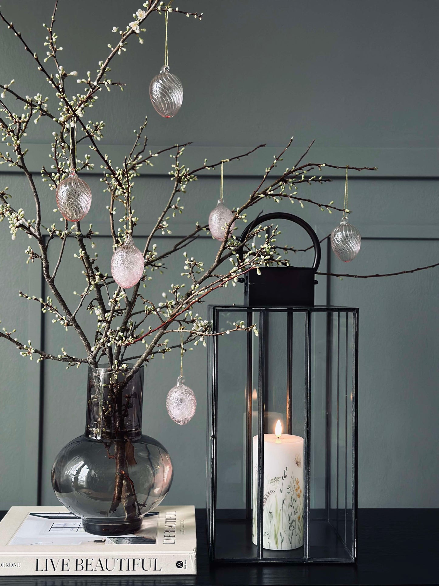 Ophæng Æg i glas - 3 stk. - Rosa
