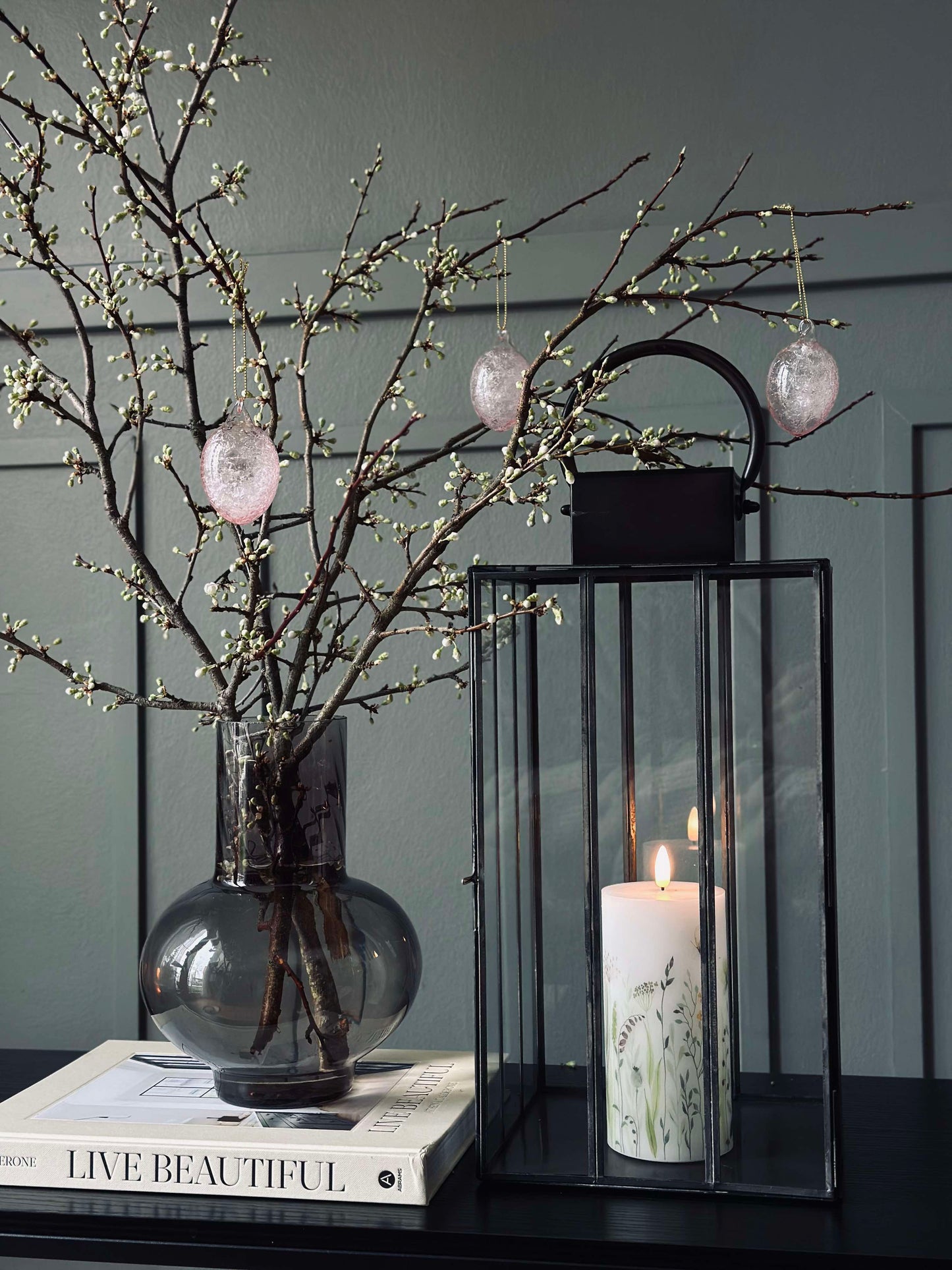 Ophæng Æg i glas - 3 stk. - Rosa