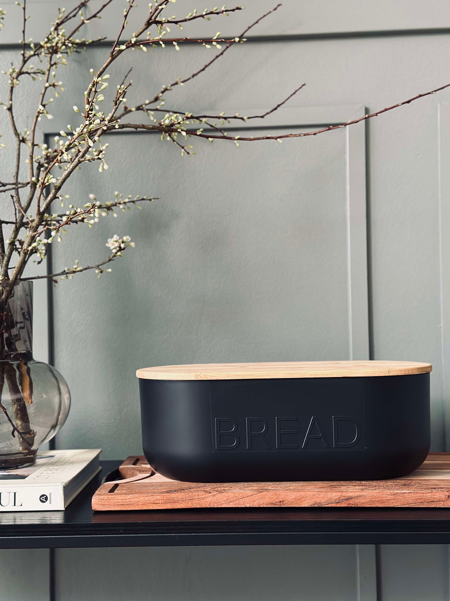 Brødkasse m. bambus låg