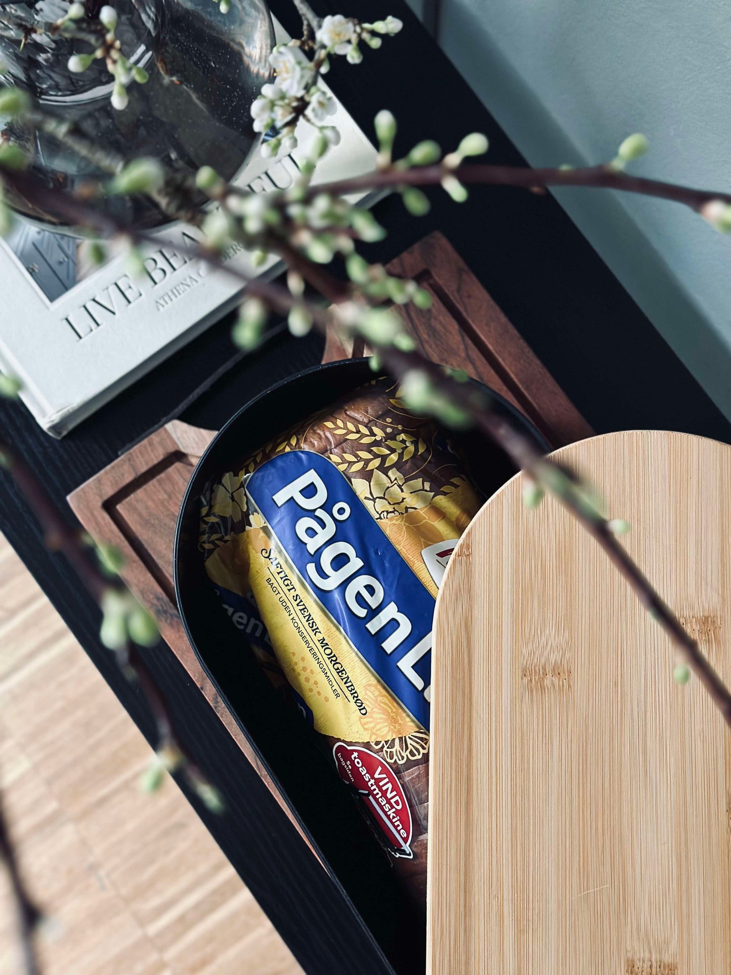 Brødkasse m. bambus låg