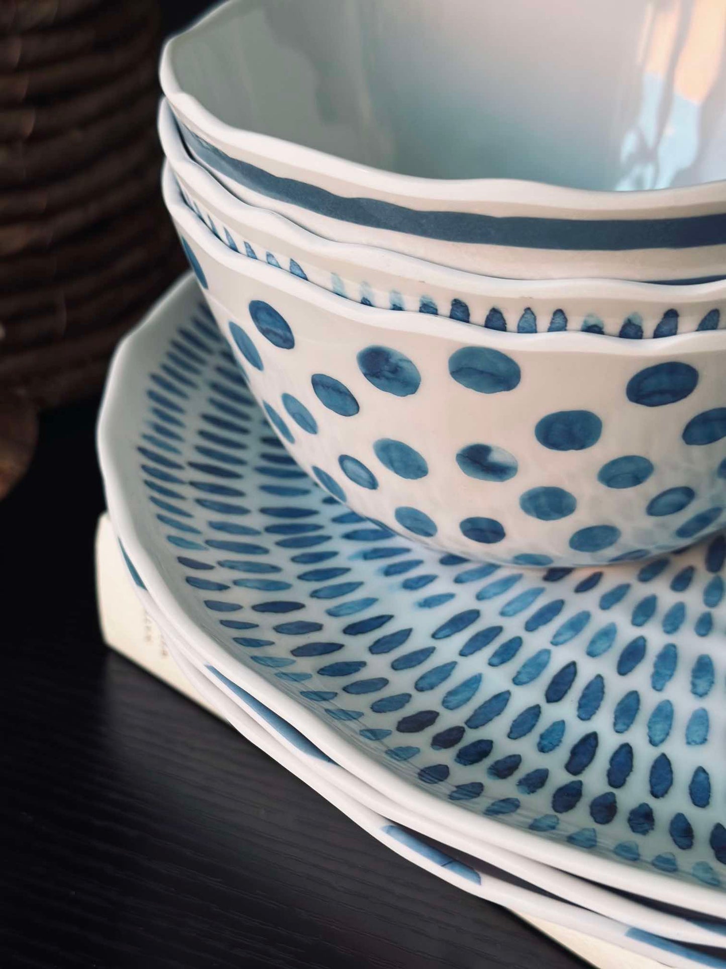 Tallerken Blue Melamin - Mix