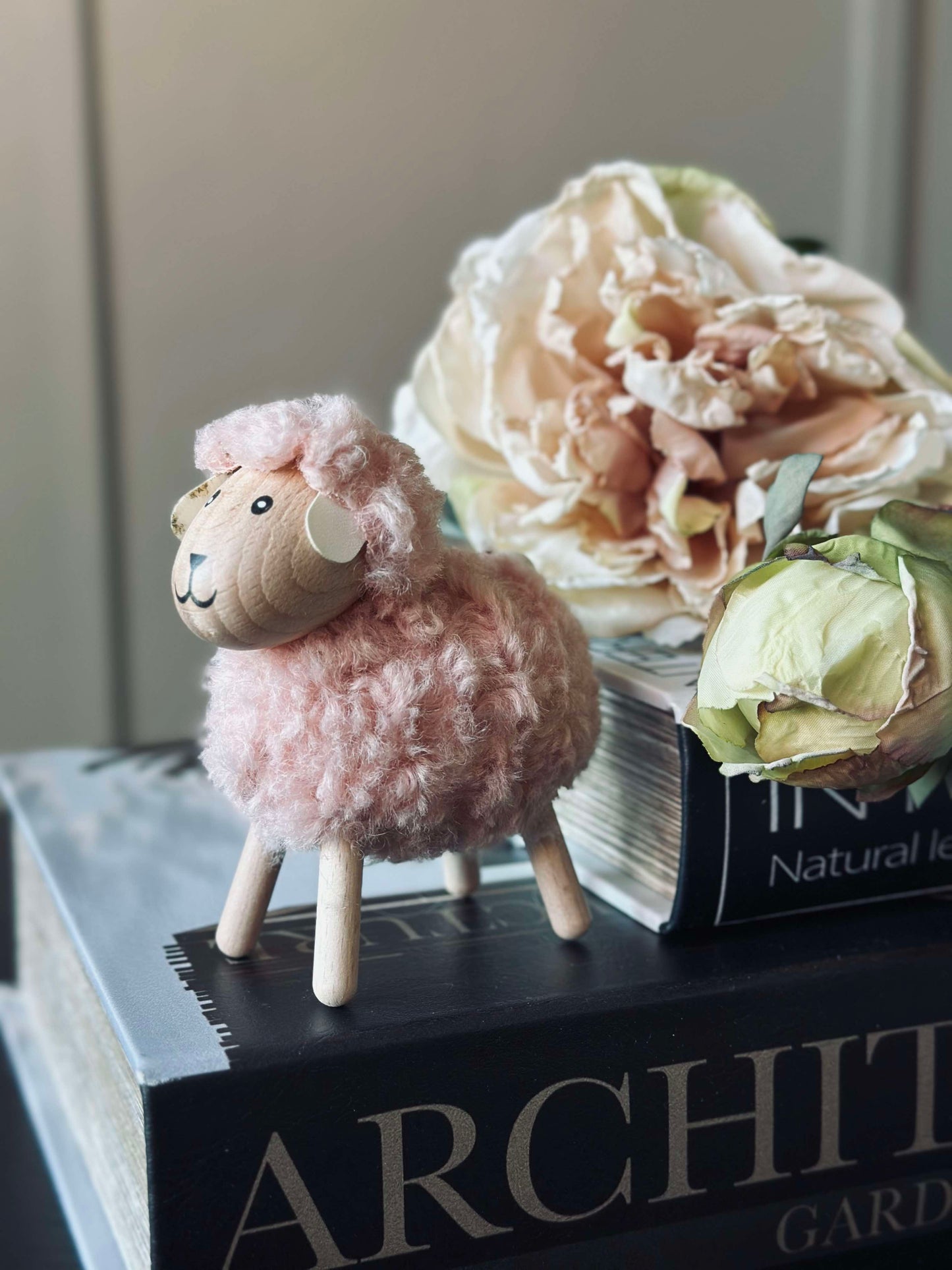 Får i træ med pels - Rosa