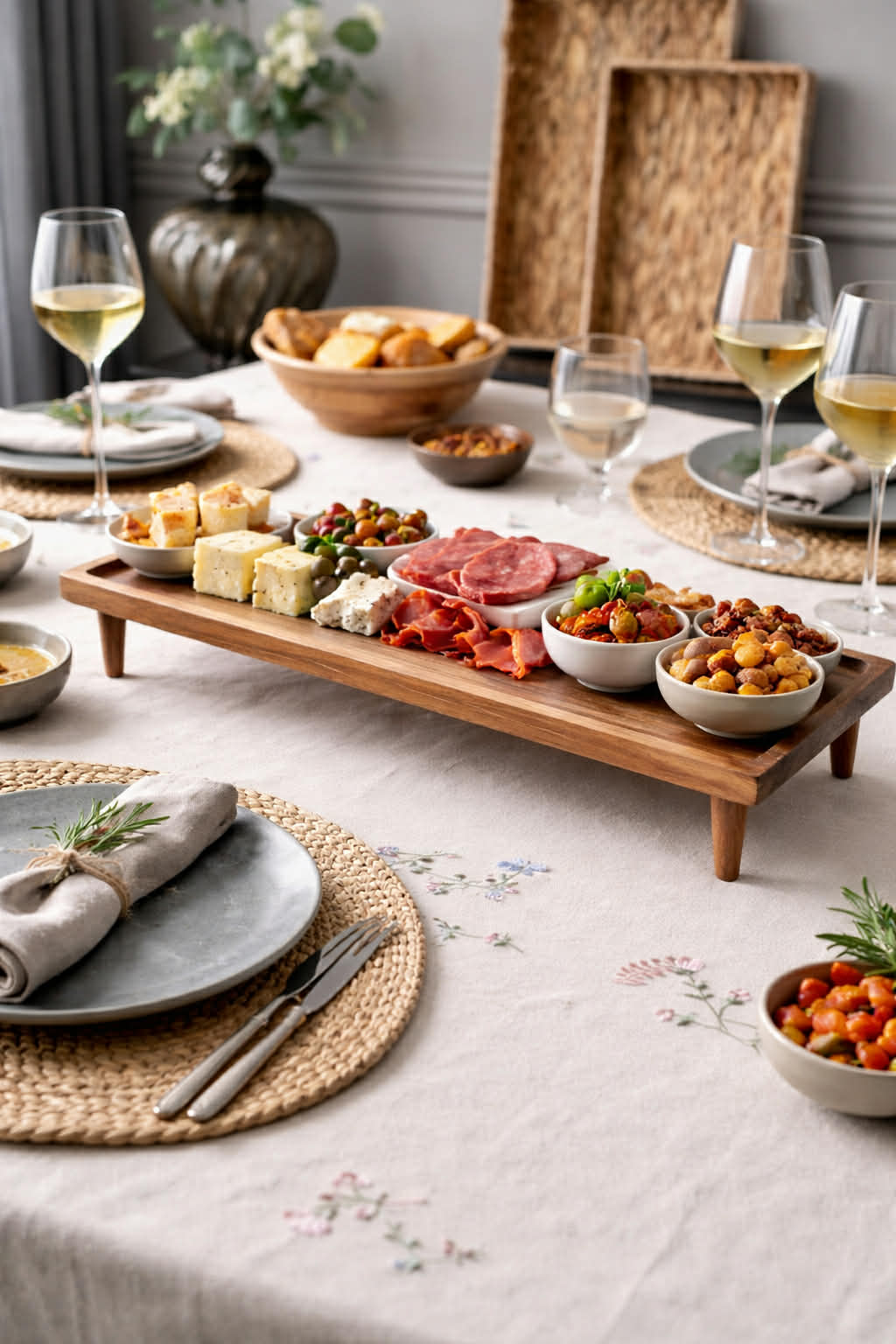 Bakke med ben Akacietræ - God til tapas