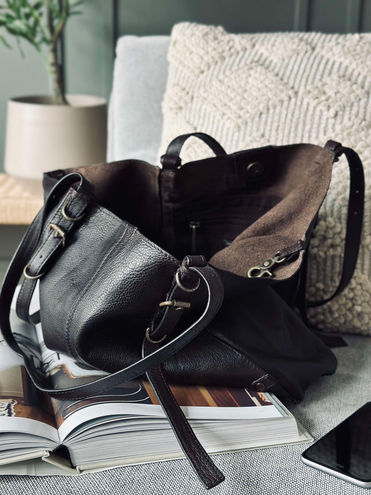 Skuldertaske - Dark brown