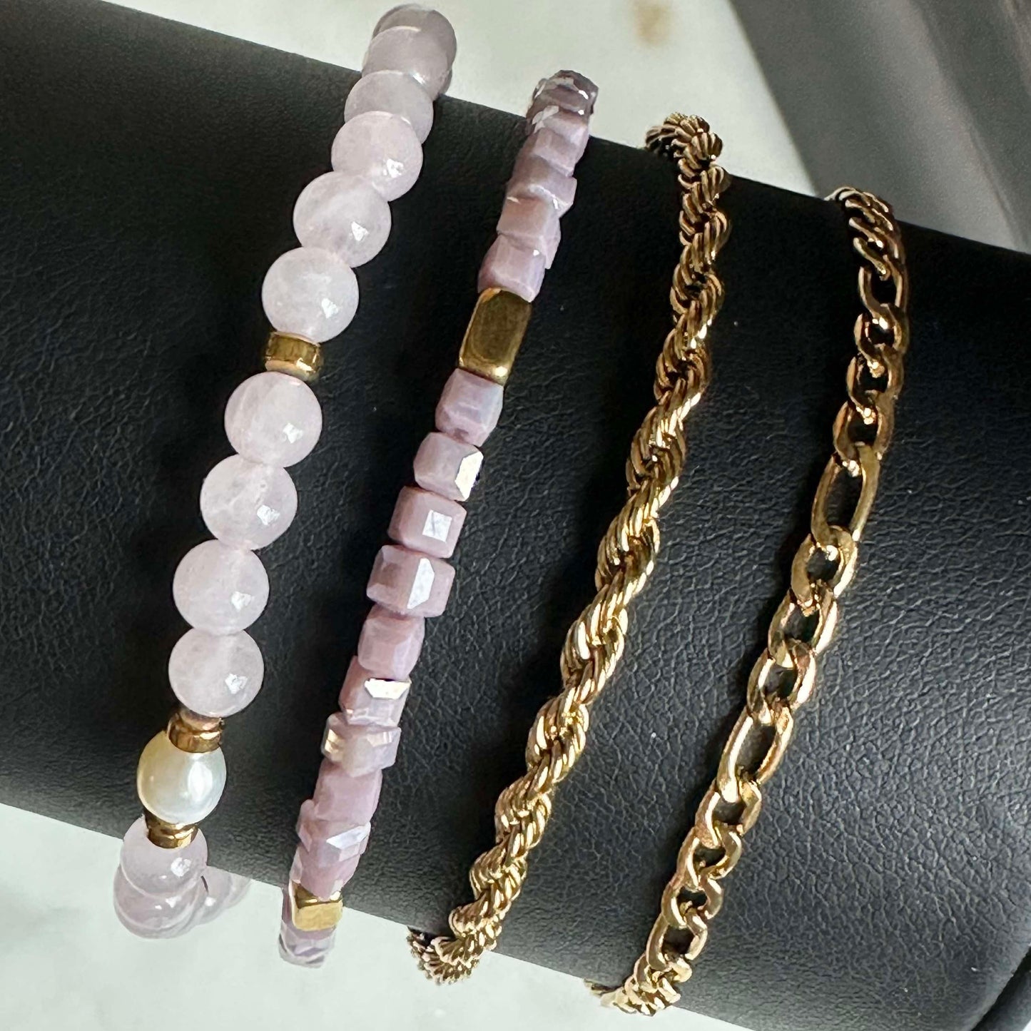 Armbånd Erika lavendel - Sæt med 4 armbånd