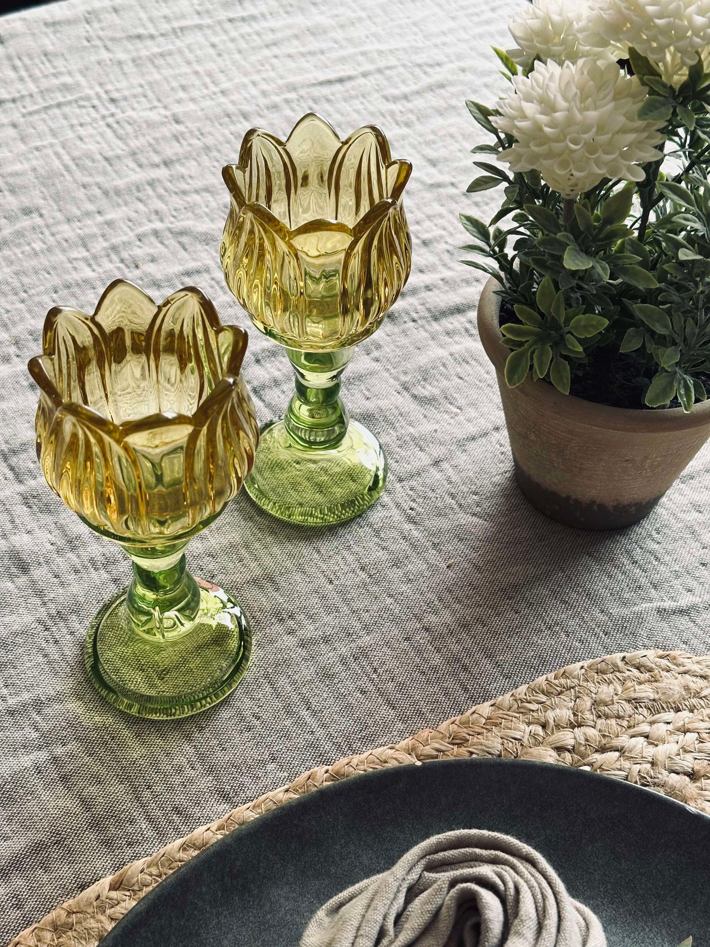 Lysestage til fyrfadslys- Flower