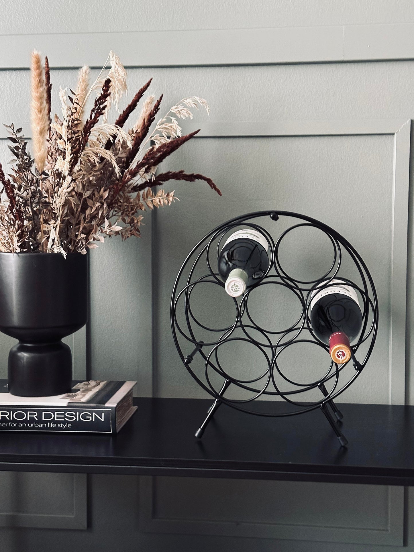 Vinreol i metal - 7 flasker