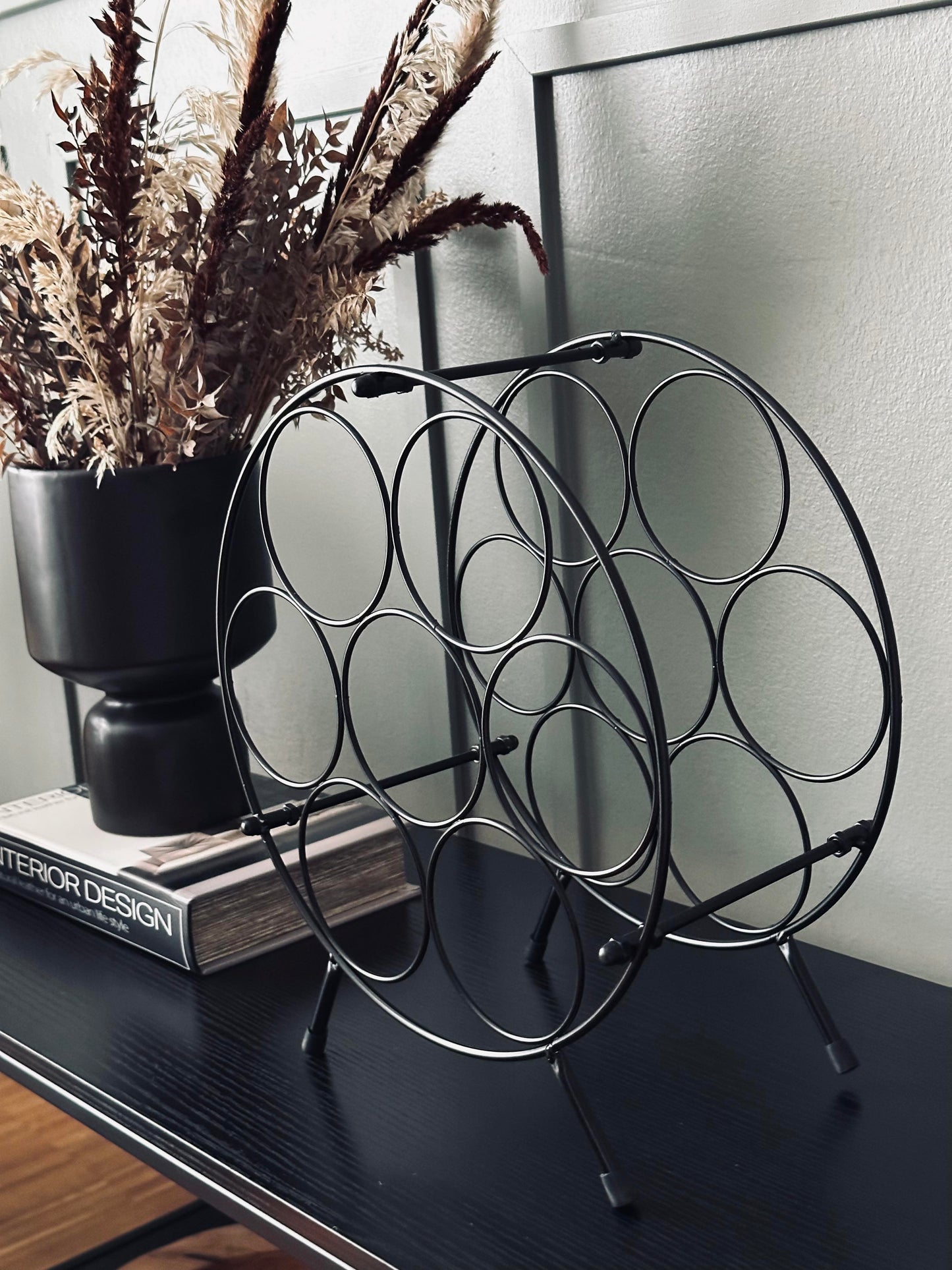 Vinreol i metal - 7 flasker