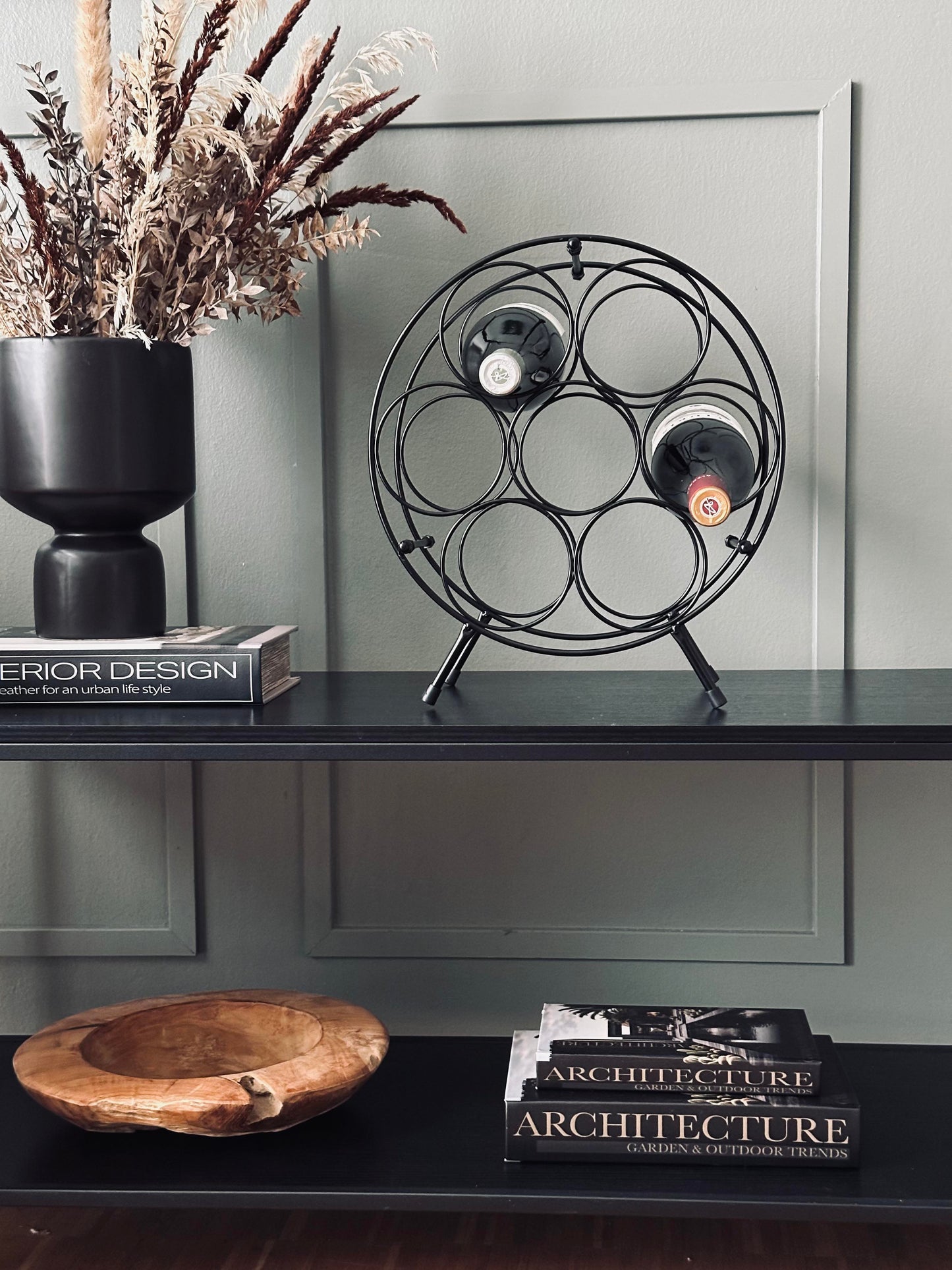 Vinreol i metal - 7 flasker