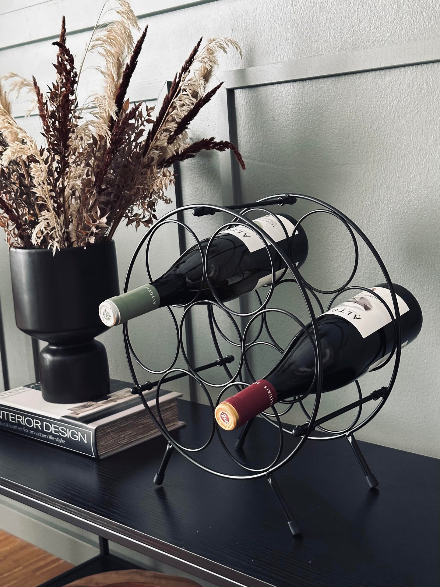 Vinreol i metal - 7 flasker