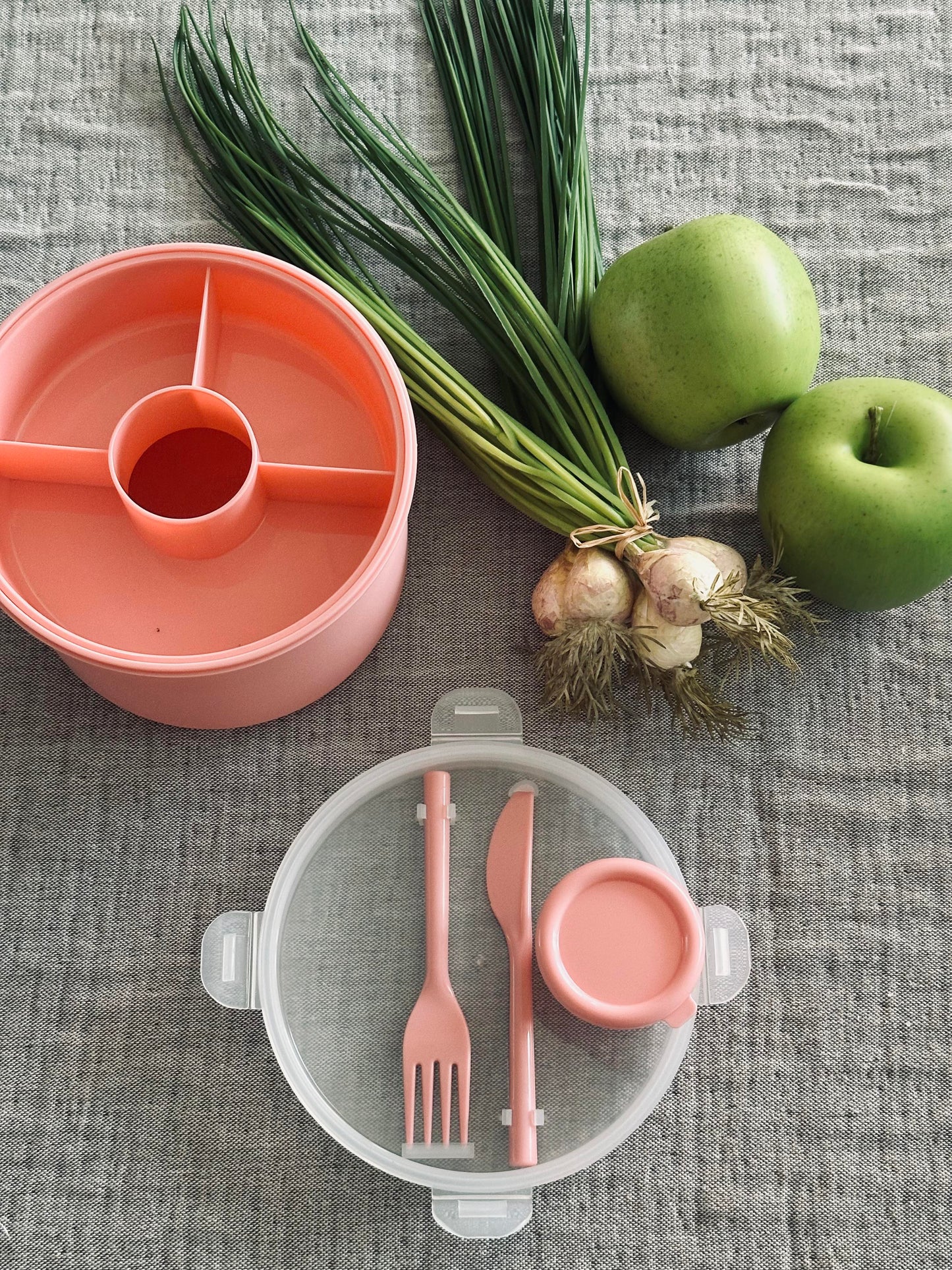 Lunchbox m. dressing kop - Rosa