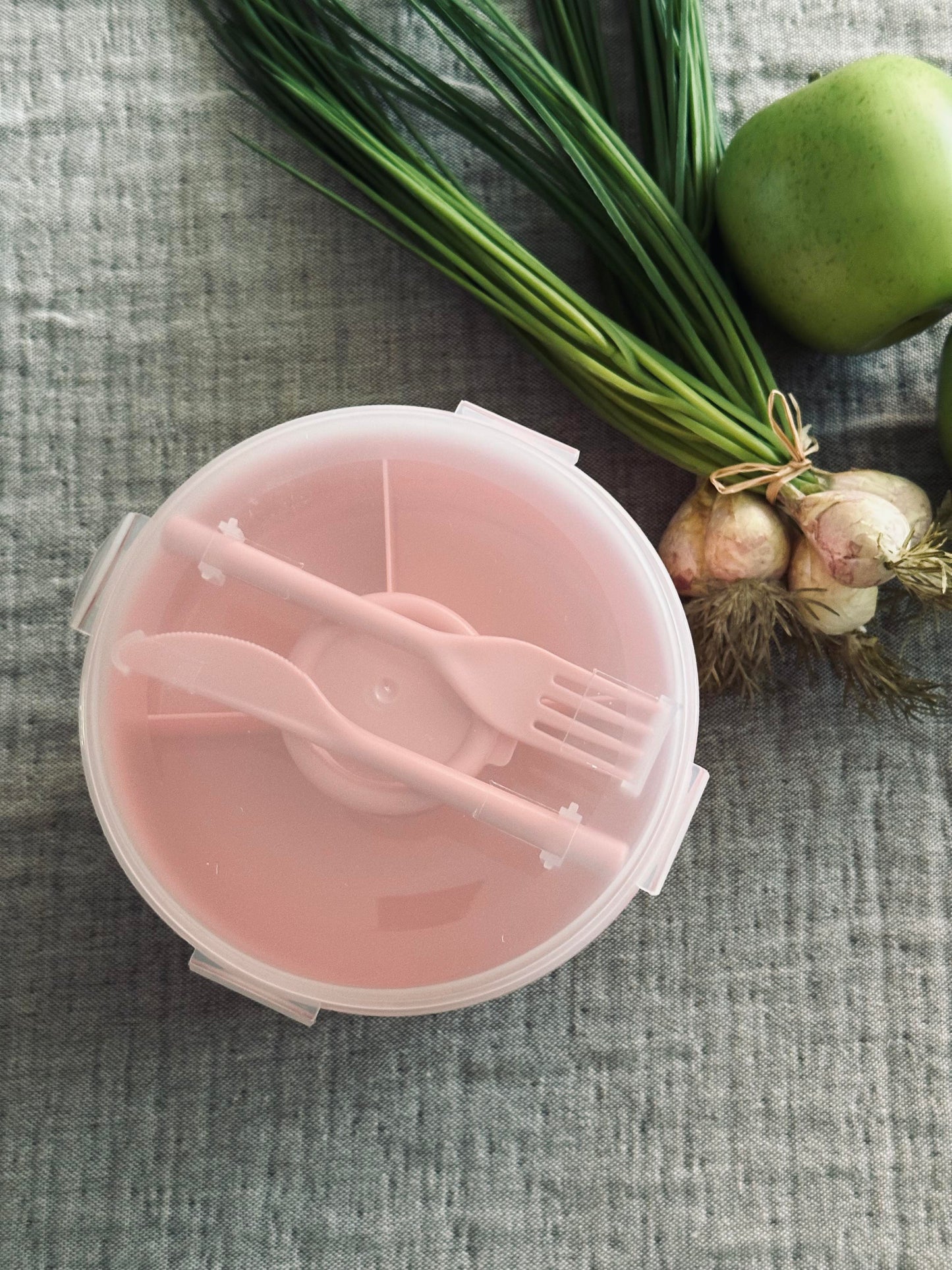 Lunchbox m. dressing kop - Rosa