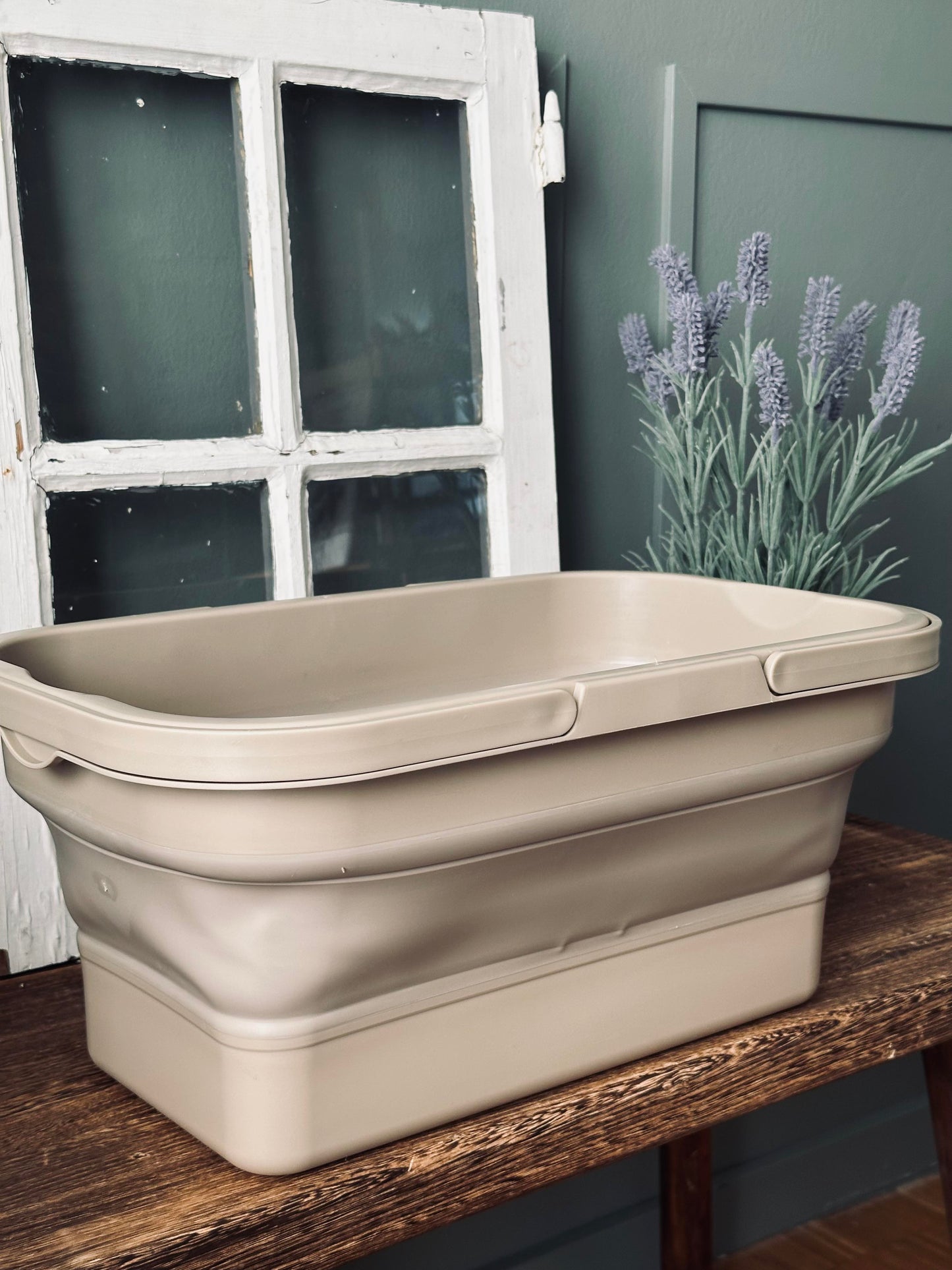 Foldbar Picnickurv m. låg beige