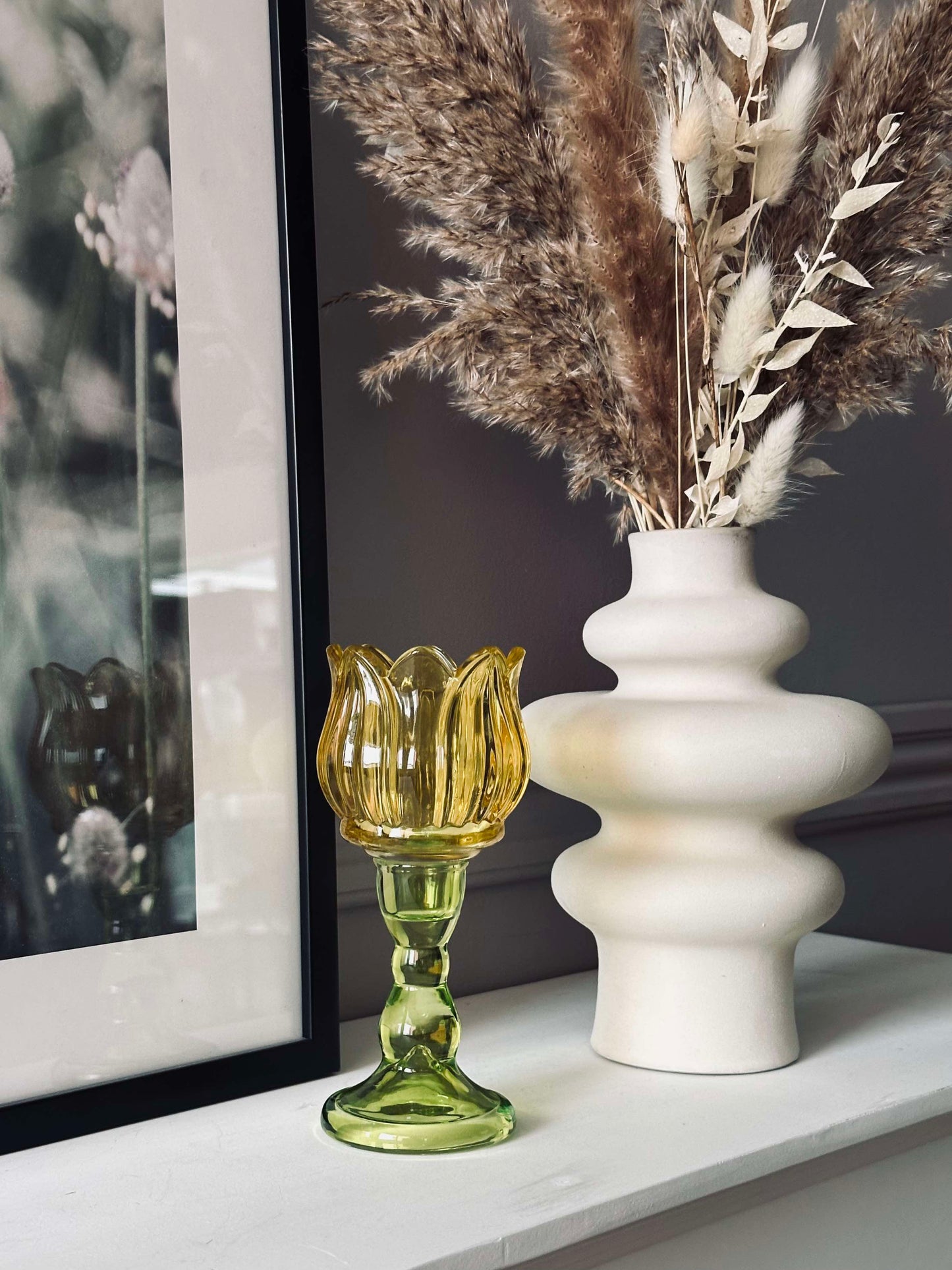 Lysestage til fyrfadslys- Flower