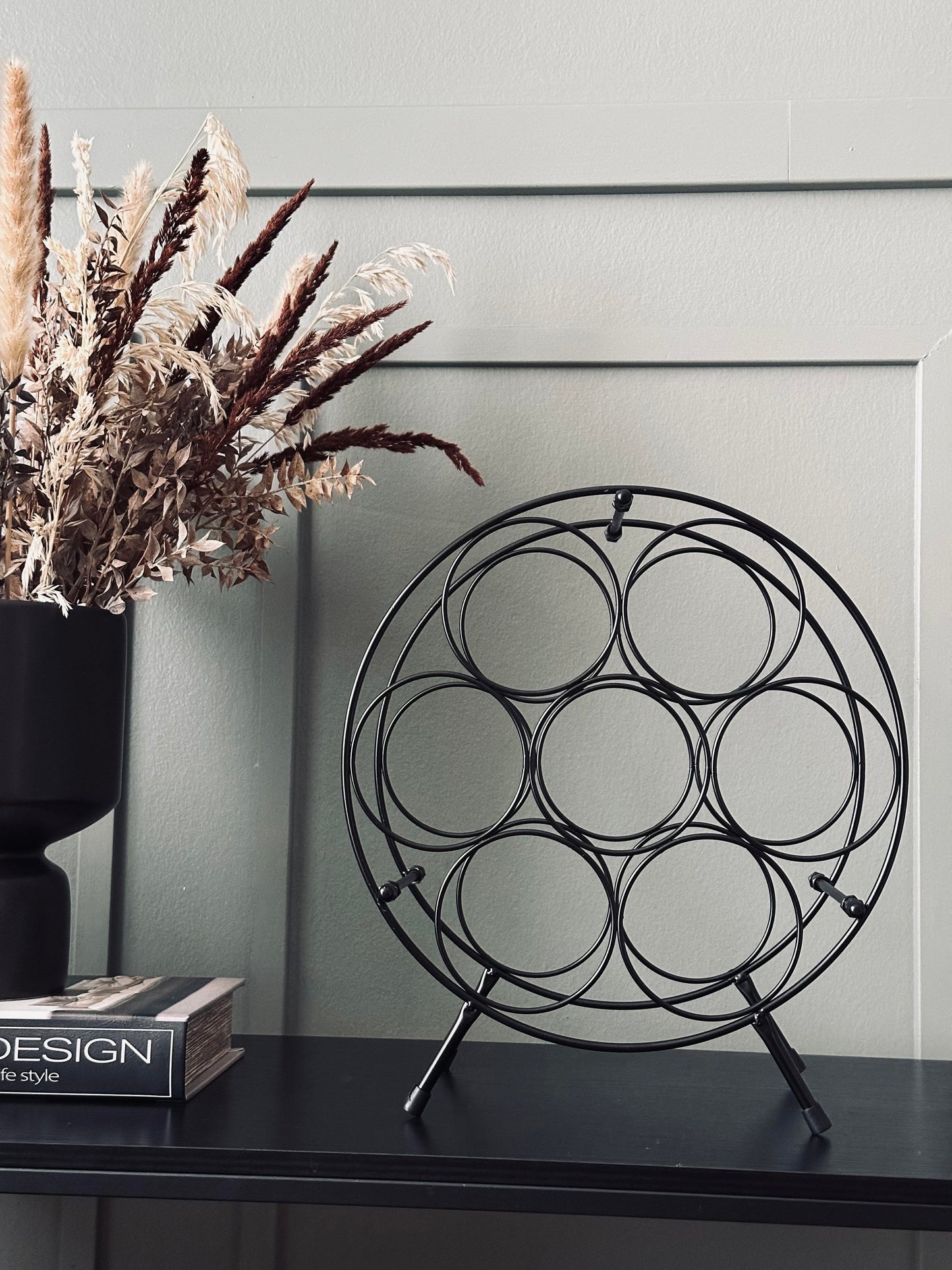 Vinreol i metal - 7 flasker