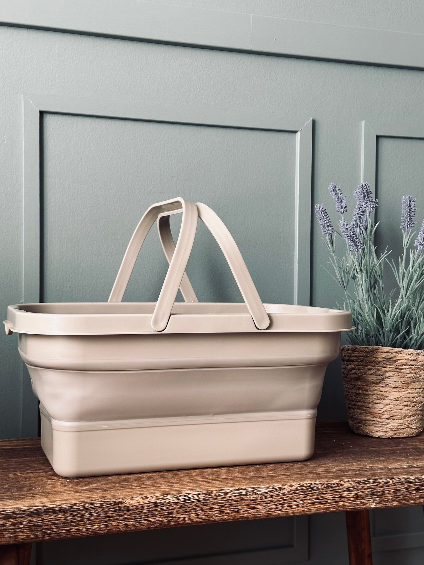 Foldbar Picnickurv m. låg beige