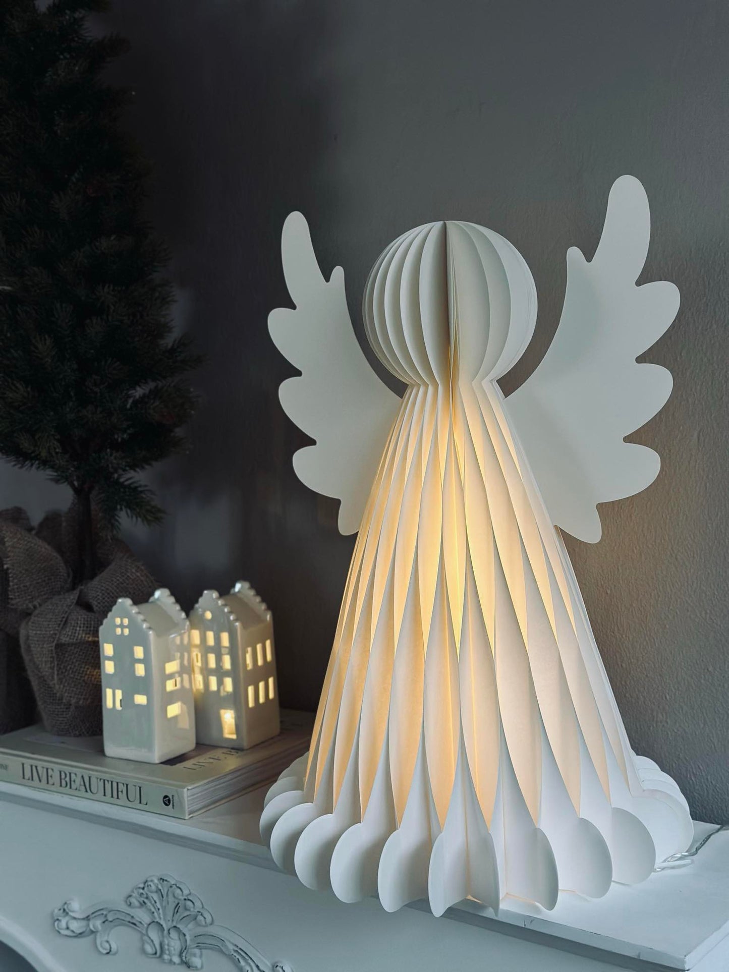 Engle med led lys - 50cm