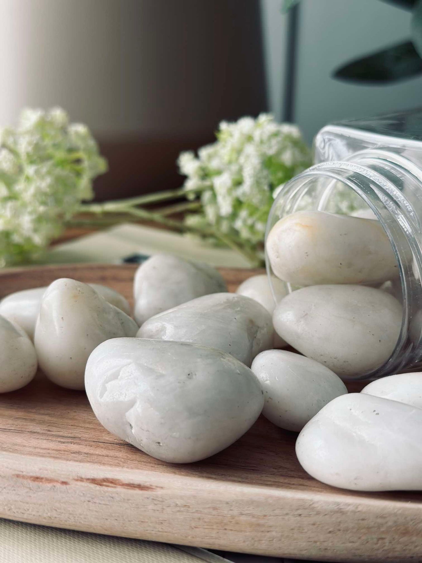 Sten til dekoration - 850 gram MIX white