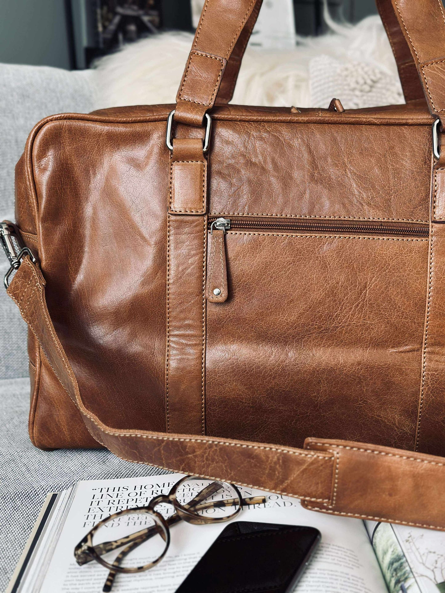 Weekendtaske Brooklyn - Cognac