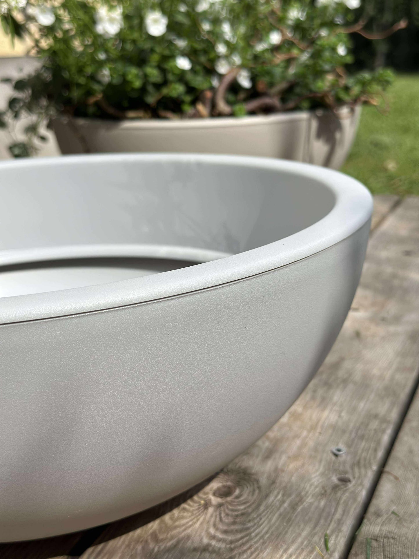 Spejlbassin i recycling plast - Stone grey