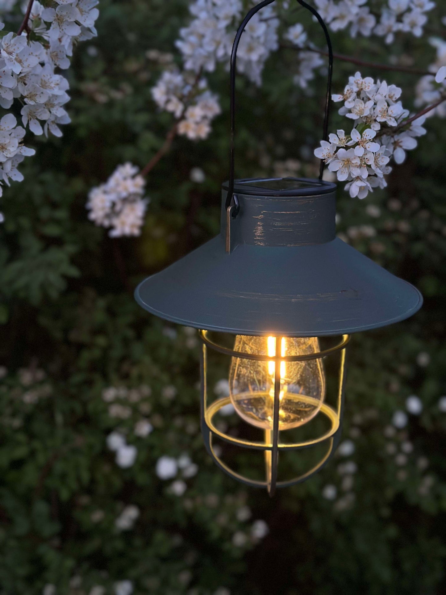 Solar lampe med ophæng - Grøn / guld
