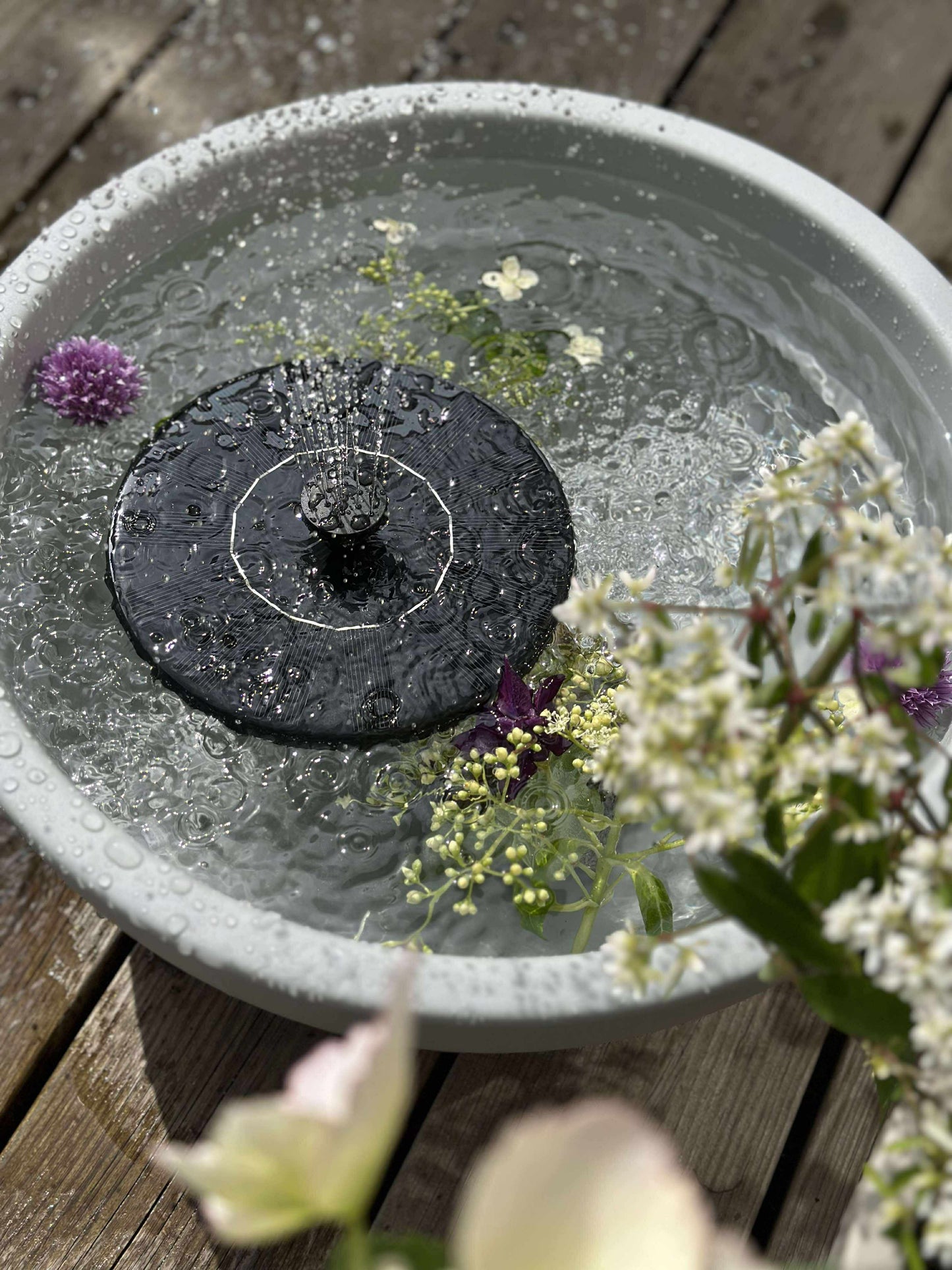 Spejlbassin i recycling plast - Stone grey