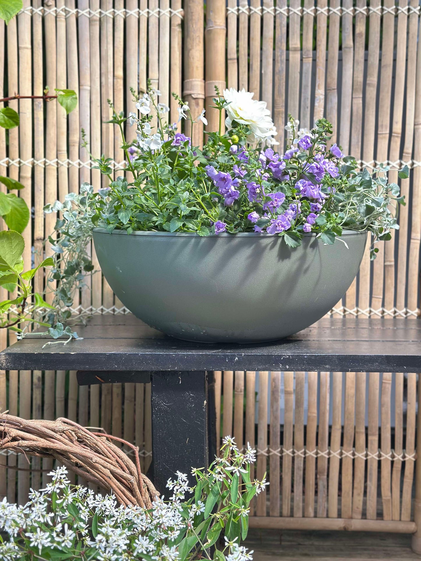 Spejlbassin / Skål dia 40cm - Recycling Grøn