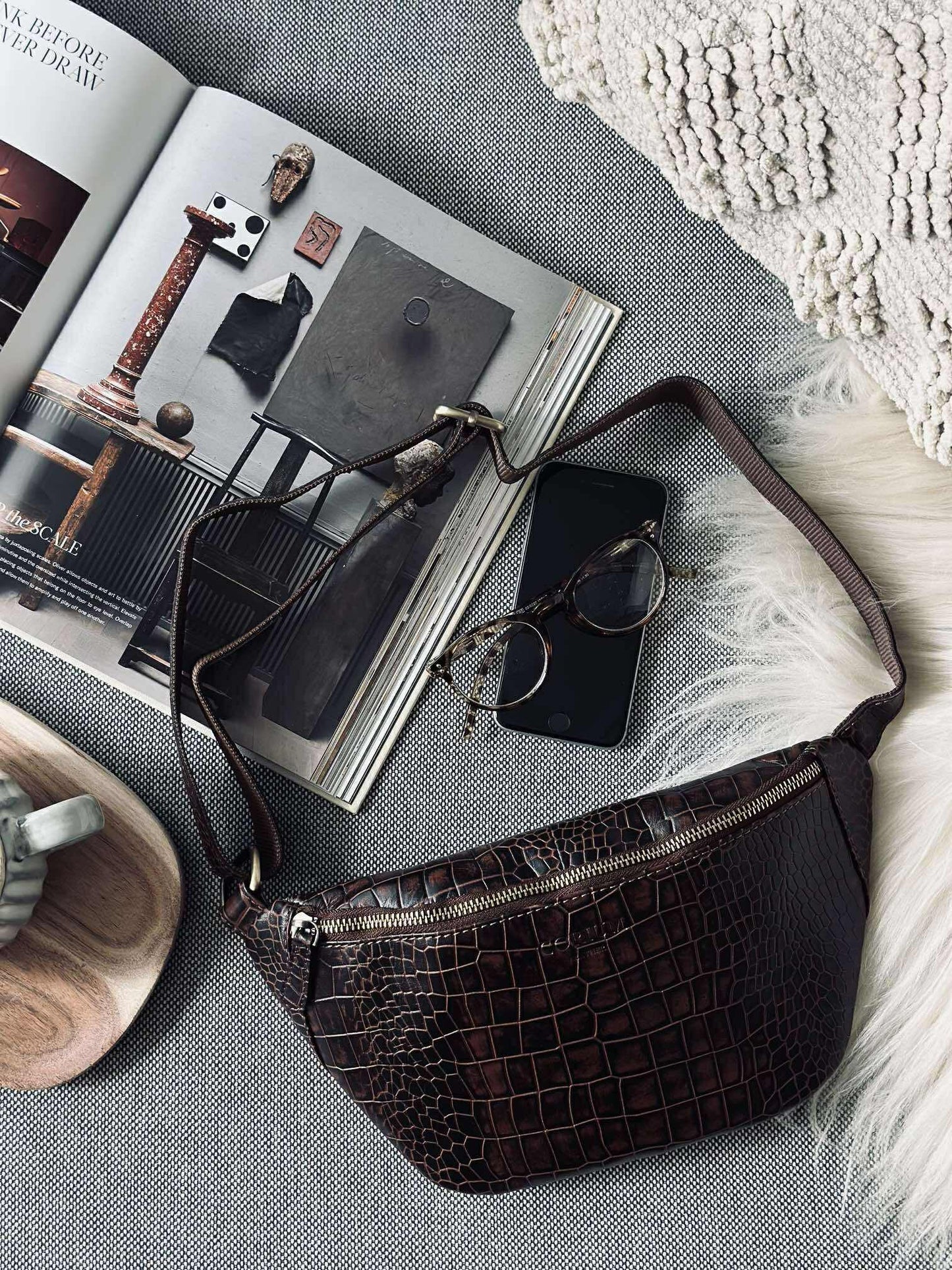 Bumbag brown croco