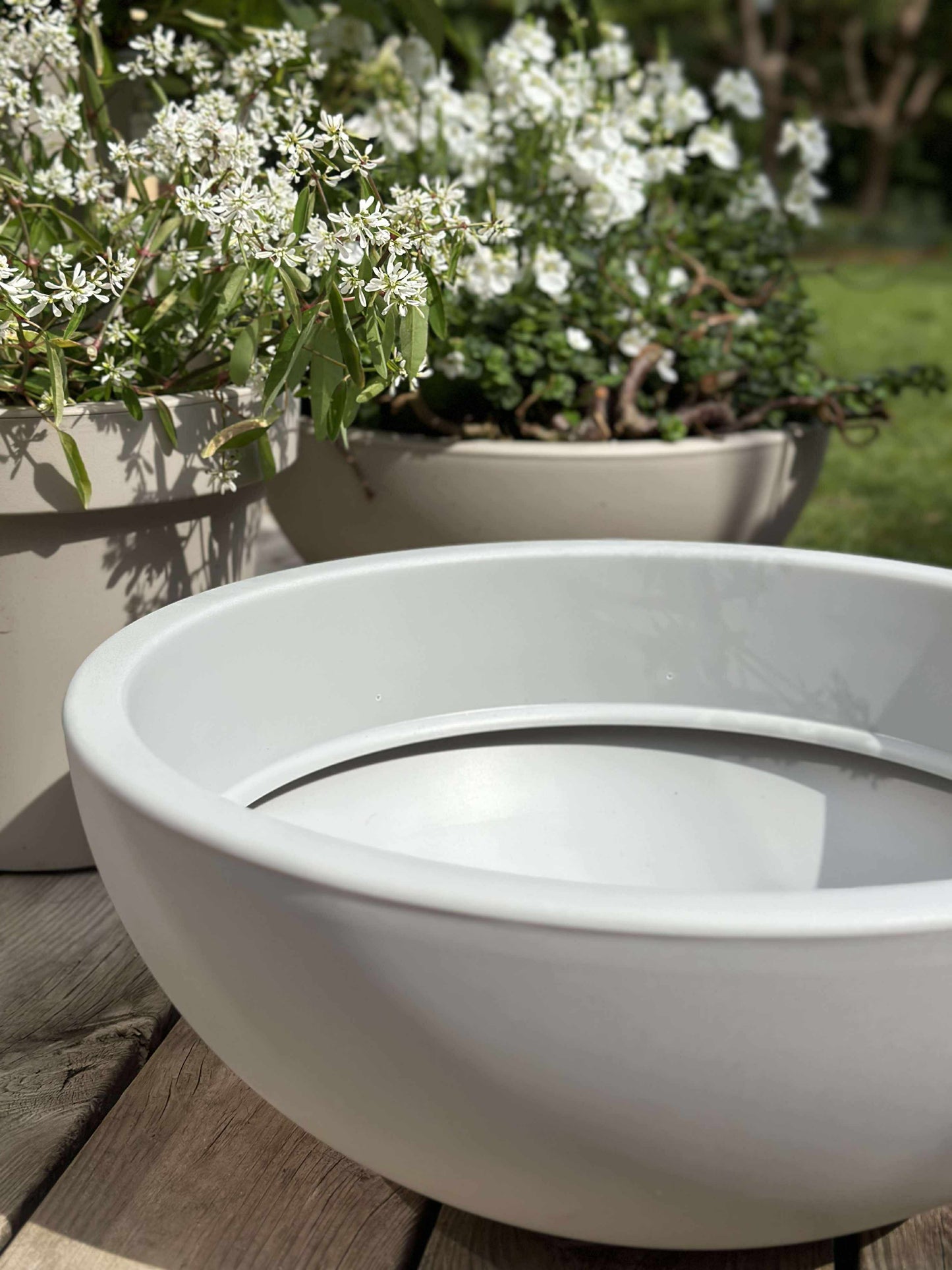 Spejlbassin i recycling plast - Stone grey