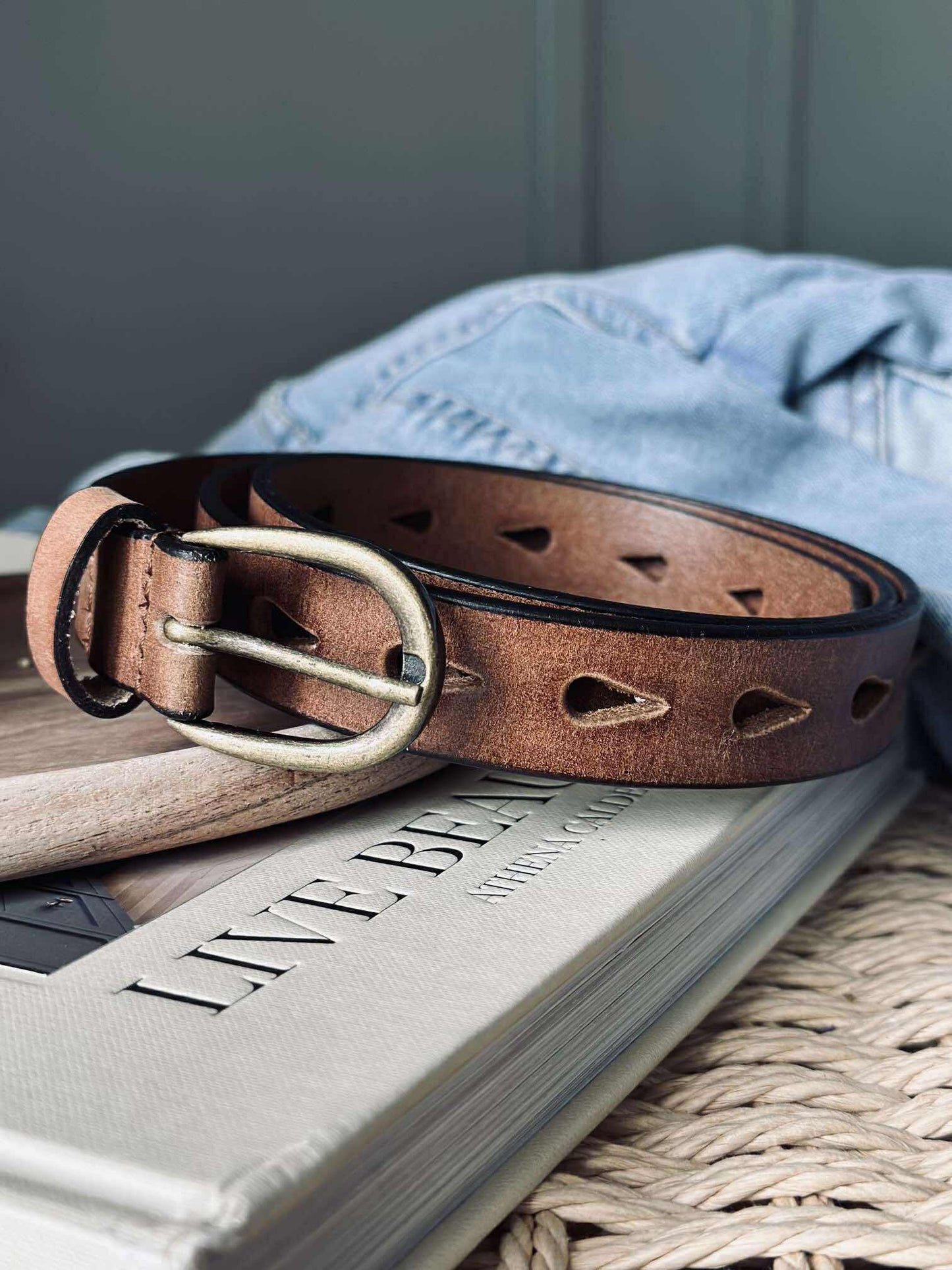 Jeans bælte - Cognac