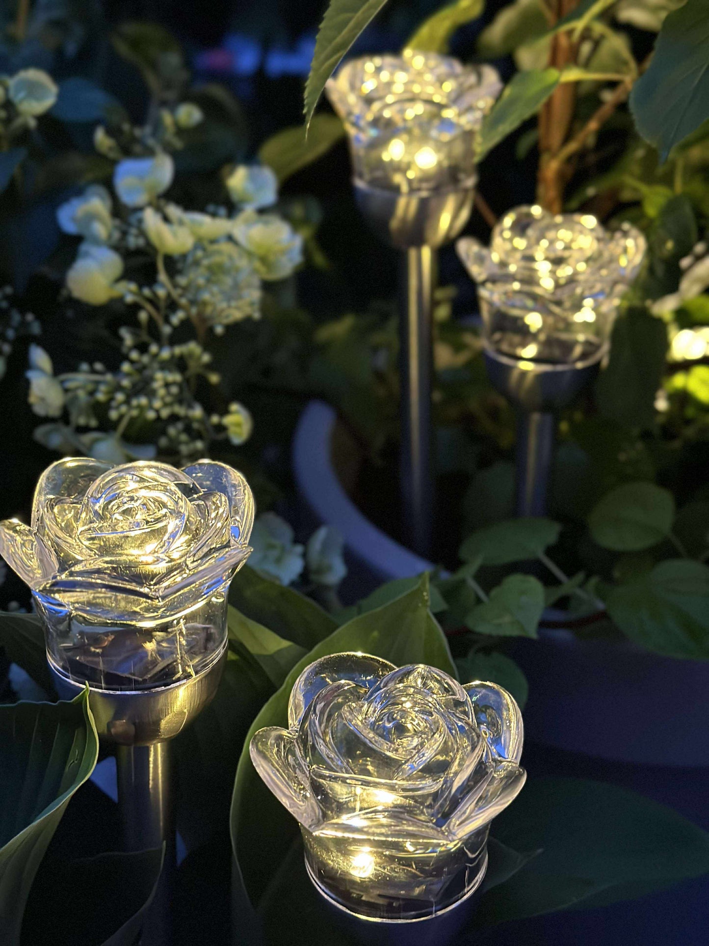 Fakkel med solceller FLOWER – Sæt med 4 stk