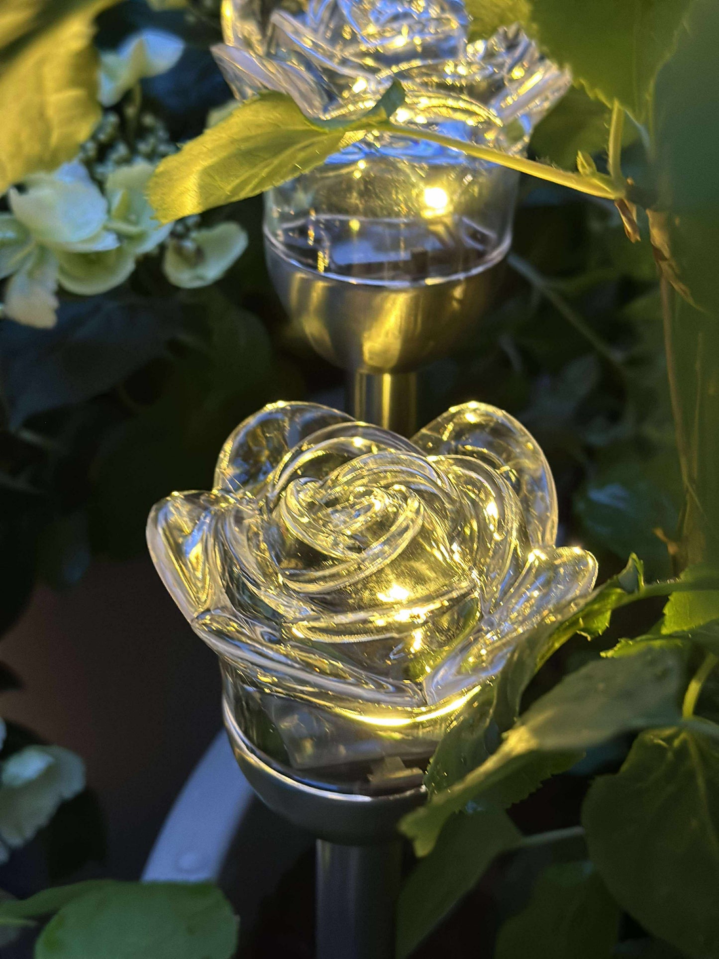 Fakkel med solceller FLOWER – Sæt med 4 stk