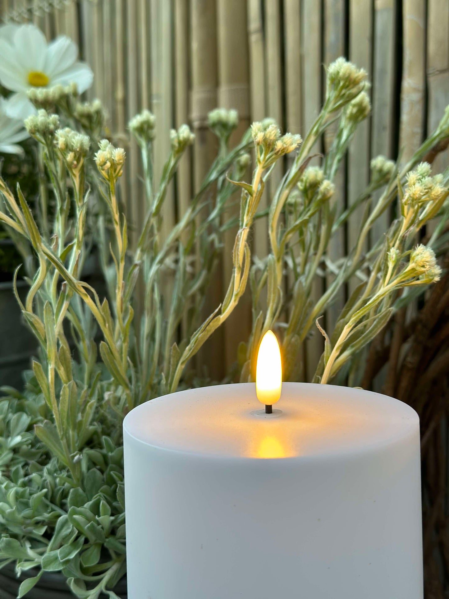 Udendørs XL LED Bloklys H 25cm - Sæt med 2 stk ink fjernbetjening