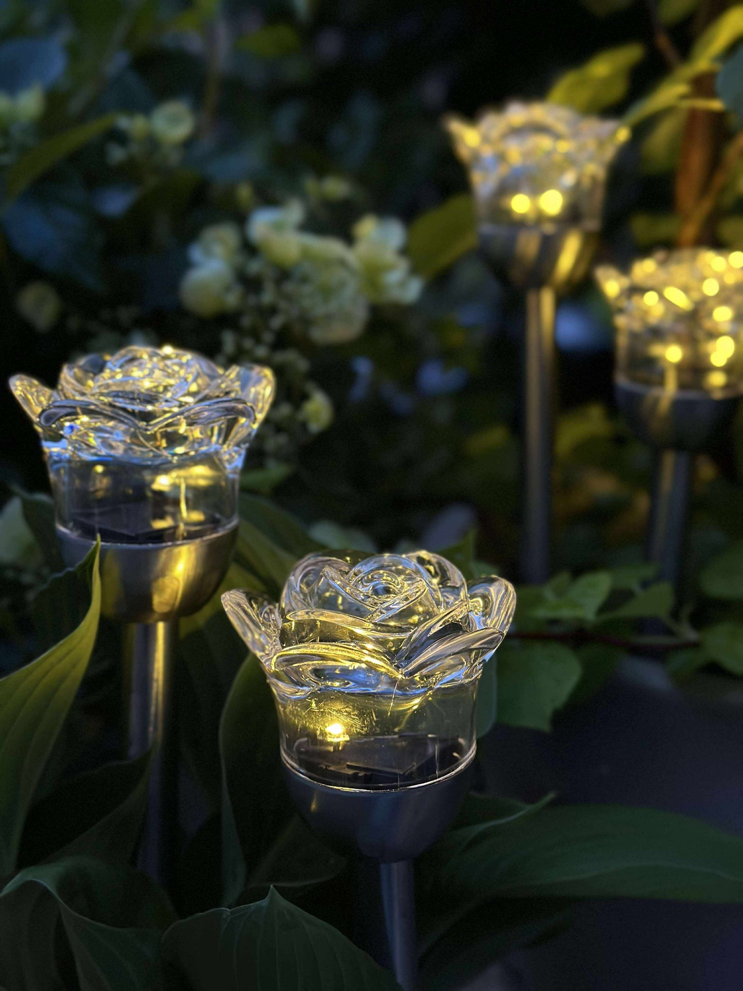 Fakkel med solceller FLOWER – Sæt med 4 stk