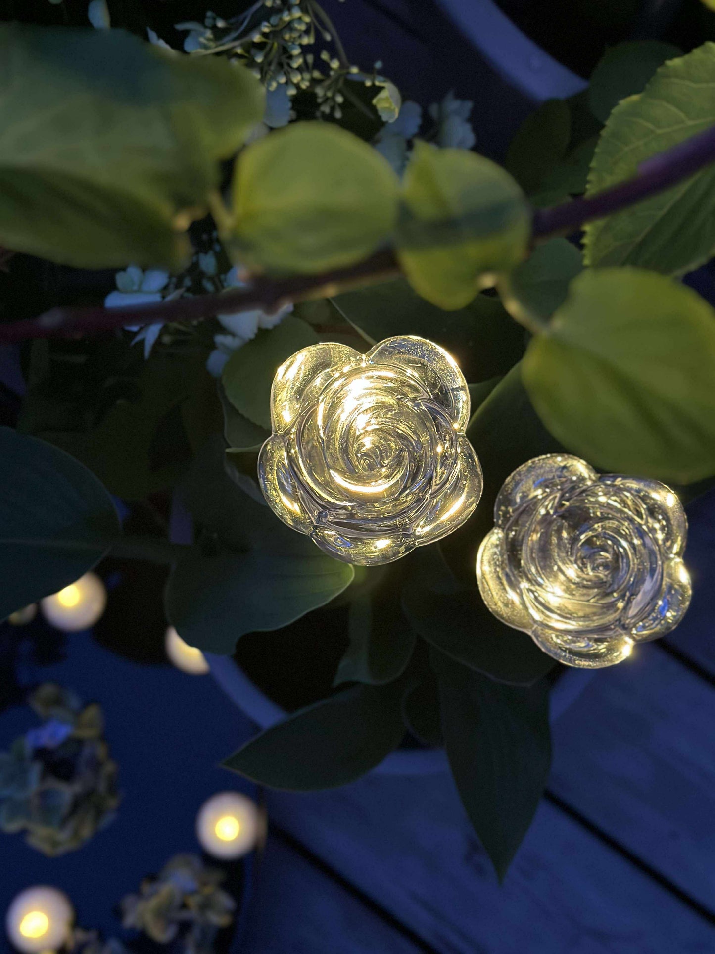 Fakkel med solceller FLOWER – Sæt med 4 stk