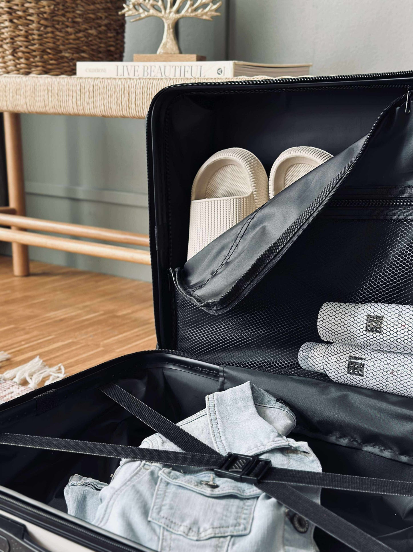 Kuffert Trolley - Beige